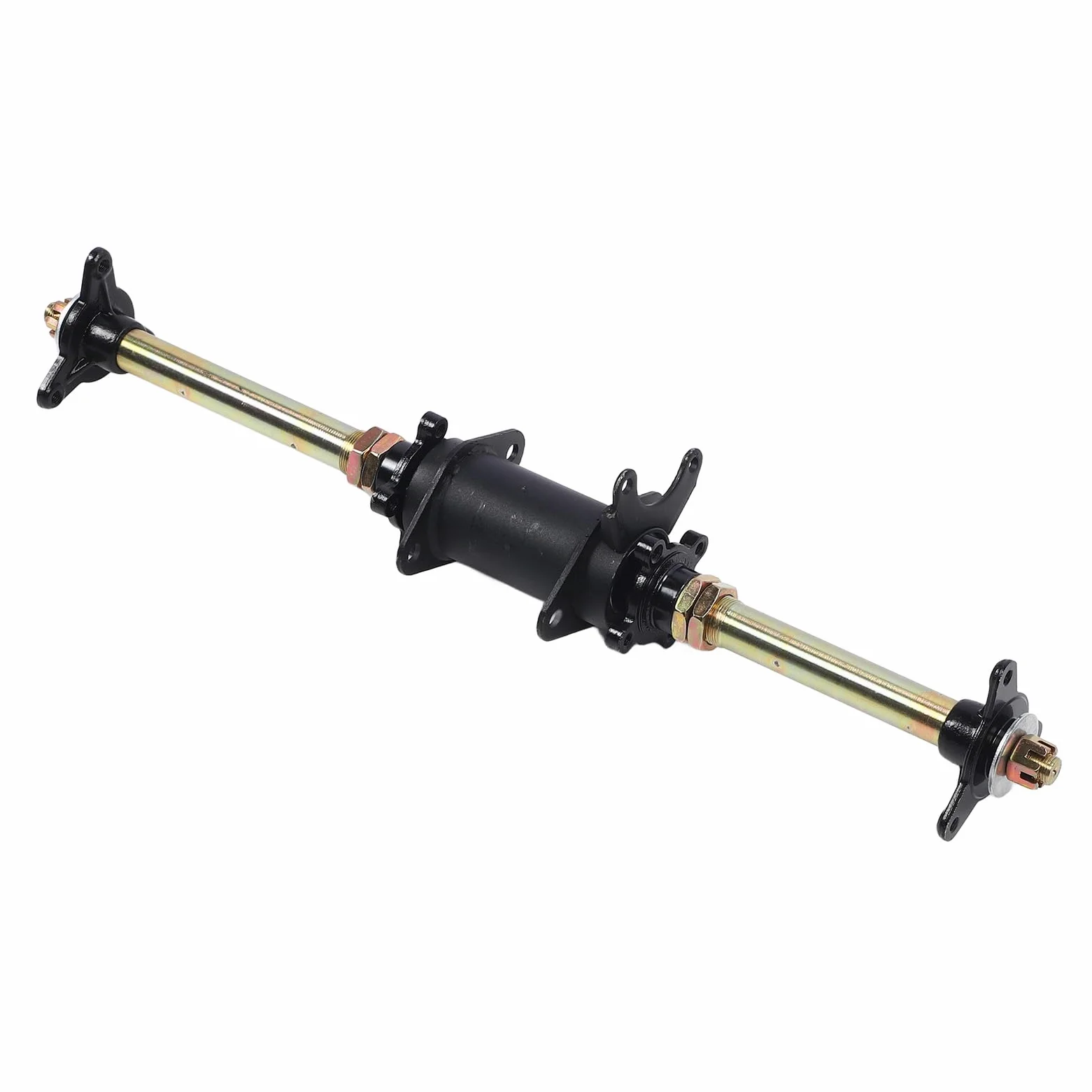 Kit de Eje Trasero para Kart, Eje Vivo de 650mm con Piñón y Soporte de Disco de Freno, para Kart Quad y Triciclo de Derrape