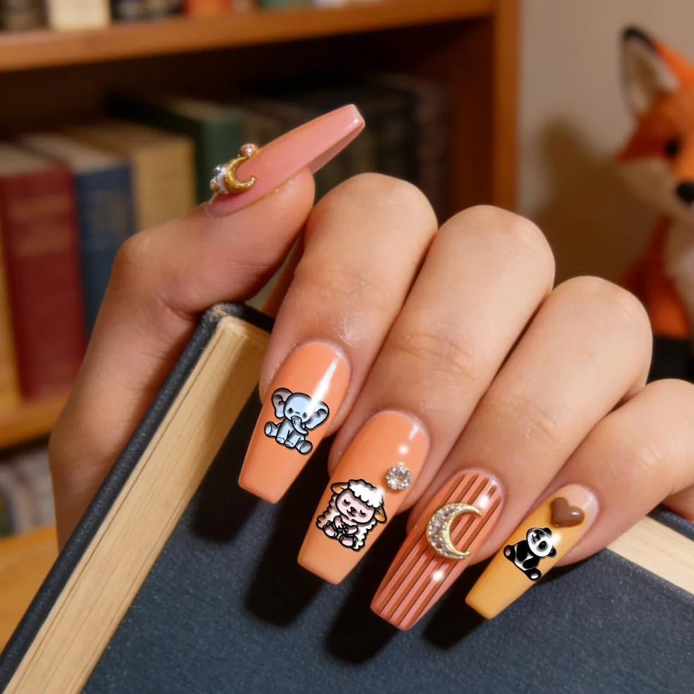 PH PandaHall 3 placas de estampado de uñas animales lindos oso mono panda pingüino gato plantillas acero inoxidable