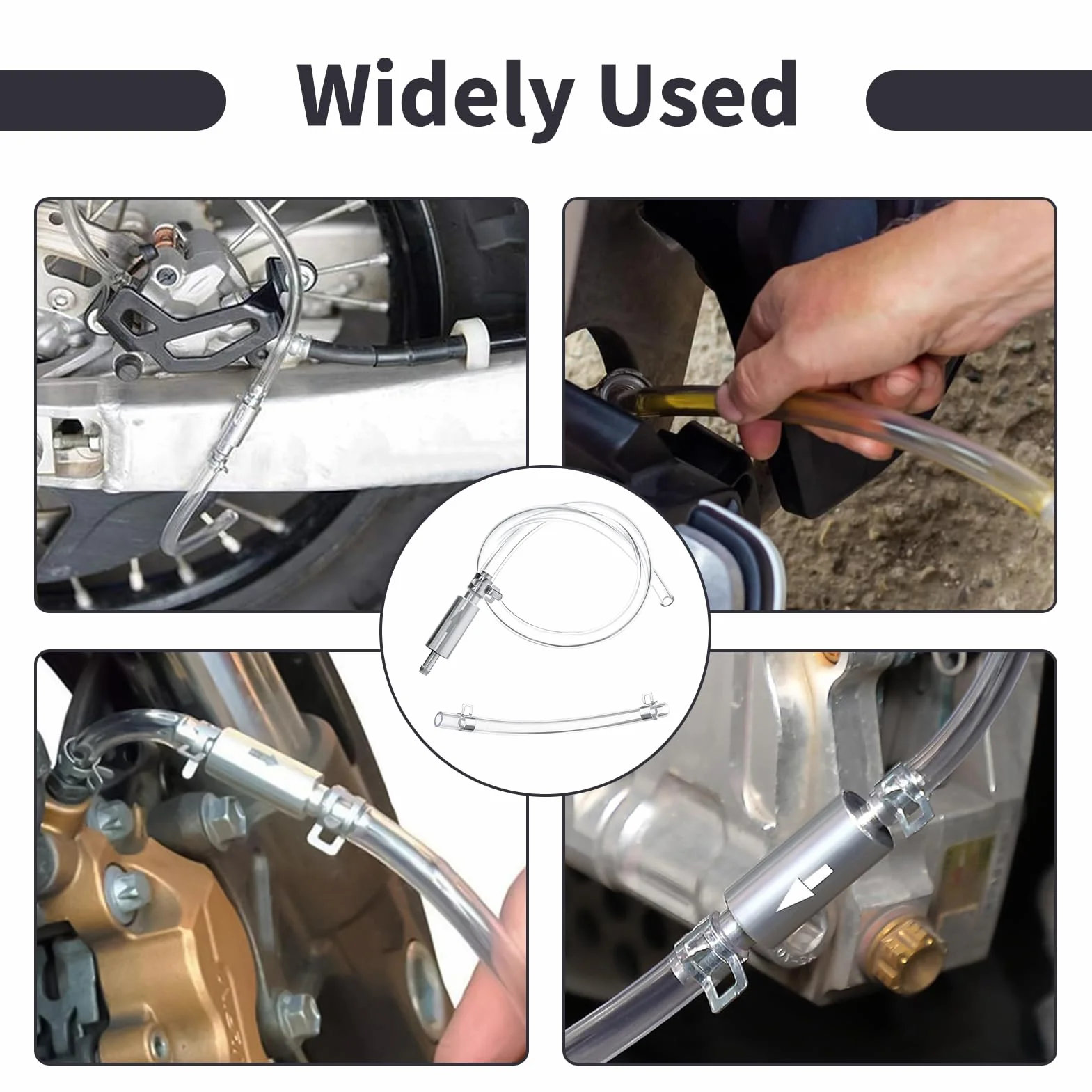 Manguera de Purga Frenos para Moto y Coche Hidráulico, Kit Purga Frenos y Clutch con Válvula Unidireccional Antirretorno, Herramienta de Cambio Universal para Embragues Sistemas de Frenado Hidráulico