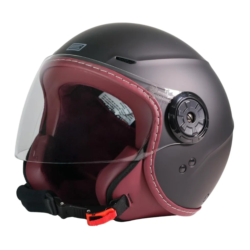 ORIGINE Casco de Moto Jet Homologado ECE 22.06, Casco Urbano para Scooter Ligero y Compacto con Visera Transparente Larga