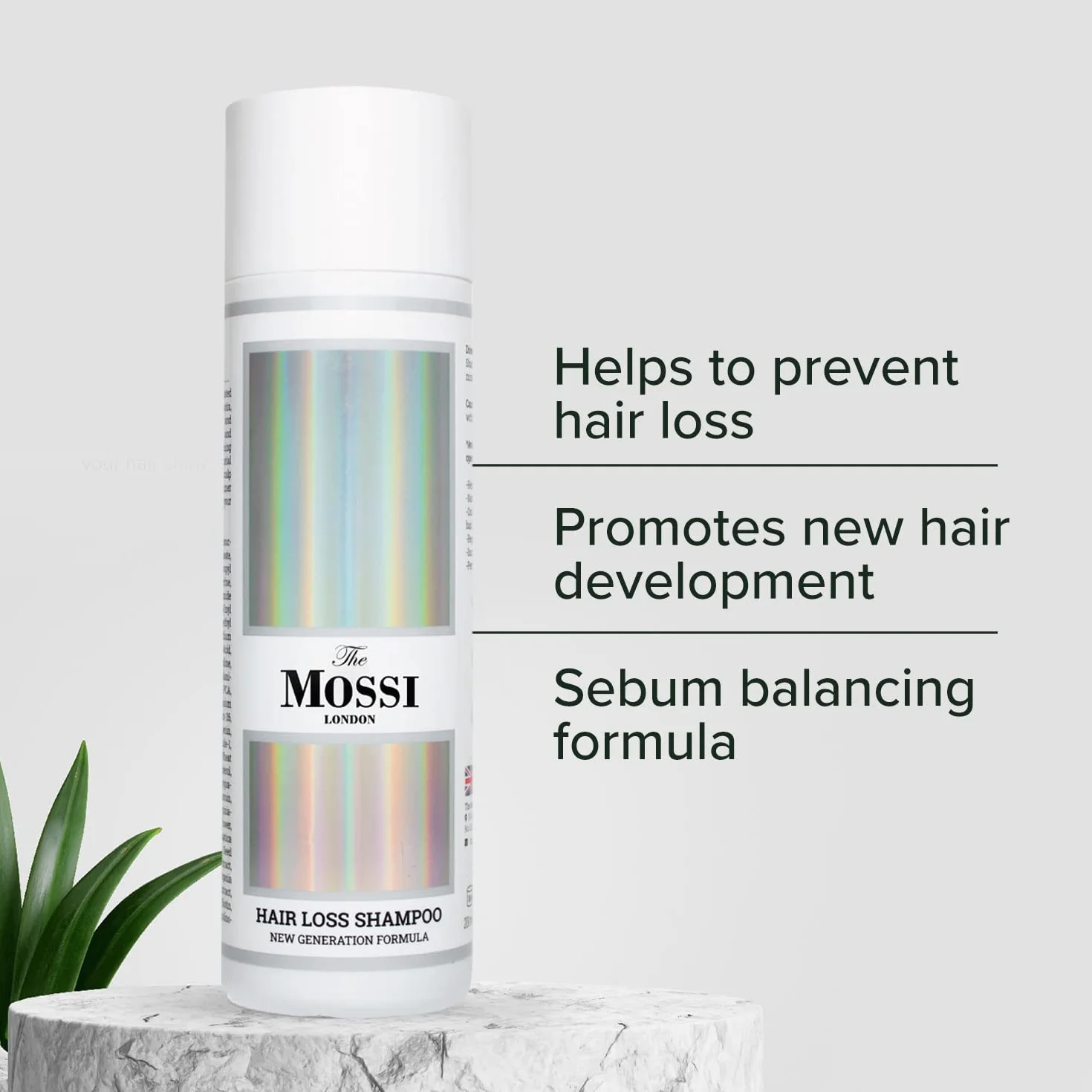 The Mossi London Hair Loss Shampoo for Thinning Hair Growth 6.7 Fl Oz (200 ml)