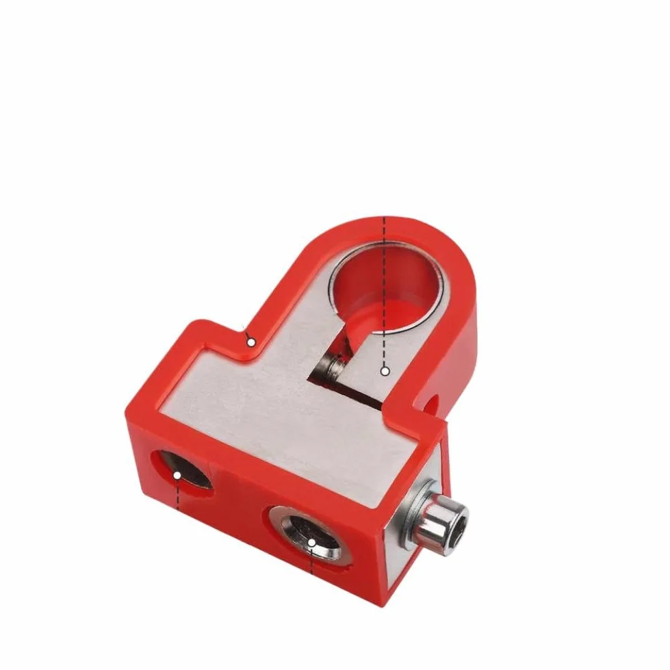 Terminal lateral de latón macizo con collar adaptador para cables de 0, 2, 4 y 8 AWG