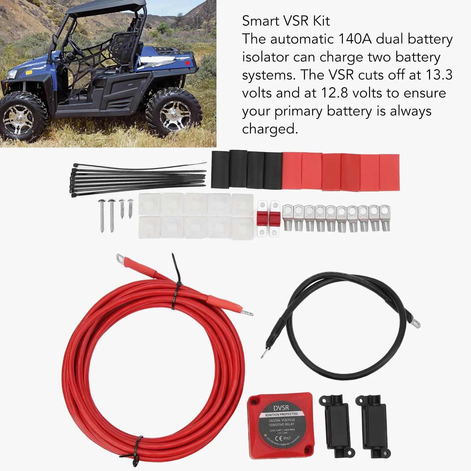Dioche Kit de Aislador de Batería Doble VSR, 12V, 24V, 140A, VSR, para ATV, UTV, Barco, RV, Vehículo Todoterreno