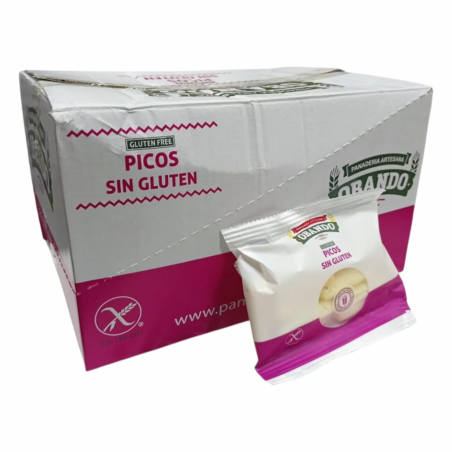 Picos de Pan Sin Gluten Artesanales Obando Pack 25 x 20 g Crujientes
