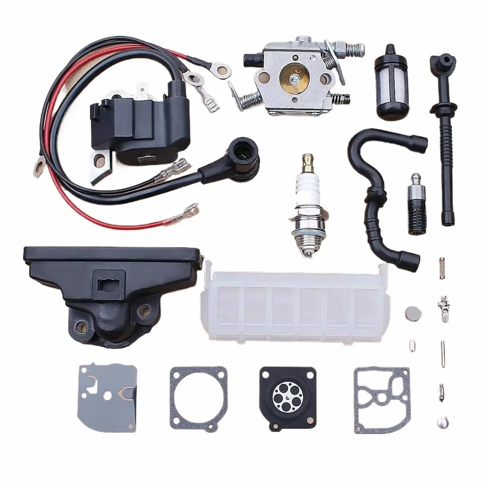 Bobina de Encendido del carburador y Filtro de Aire for Motosierra 021, 023, 025, MS250, MS210, MS230, Kit de reparación de carburador 1123, 120 y 1651