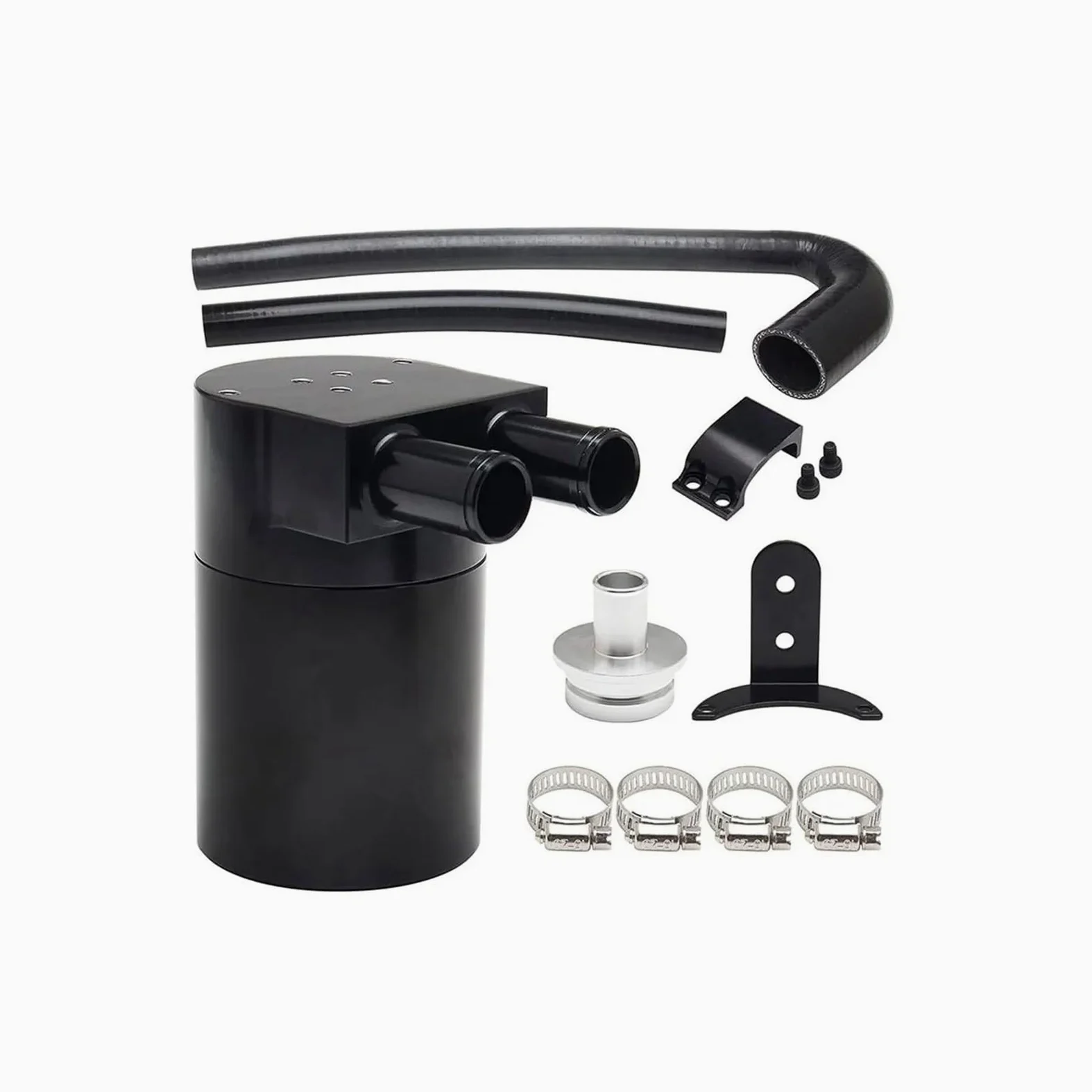 Kit de tanque de depósito de lata de captura de aceite con manguera de radiador de silicona, Compatible con Bmw N20/N26 (negro) depósito de dirección asistida