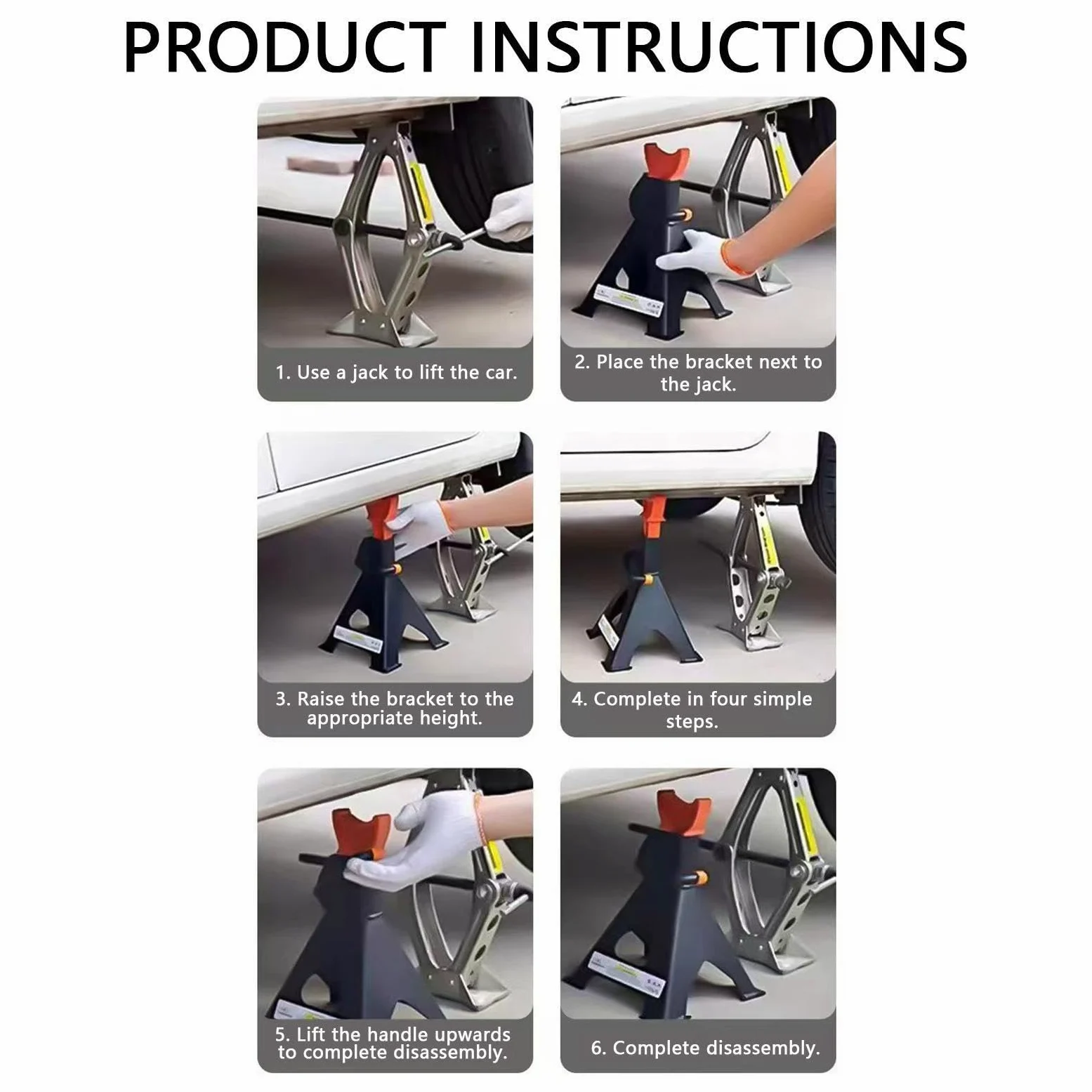 Caballetes 3 Toneladas Soporte de Gato Ajustable en Altura 3 y 6 t Trabajo | Soporte Altura Ajustable para Remolque Camiones Automóvil Cortacésped SUV Motocicleta Tractor Reparación Garaje