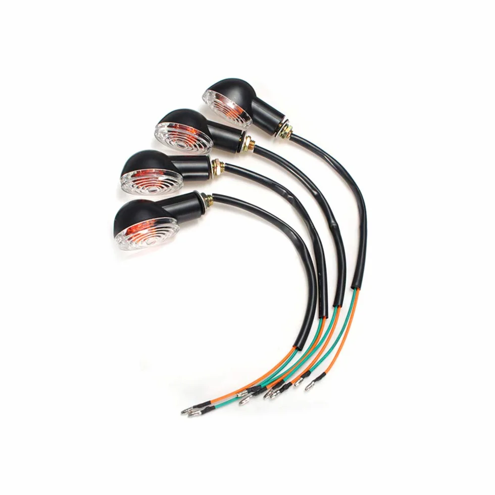 4pcs Intermitentes Indicadores de Motocicleta Mini Luces de Señal de Vuelta 12V Universal Impermeable para Moto Scooter Quad Cruiser Off Road