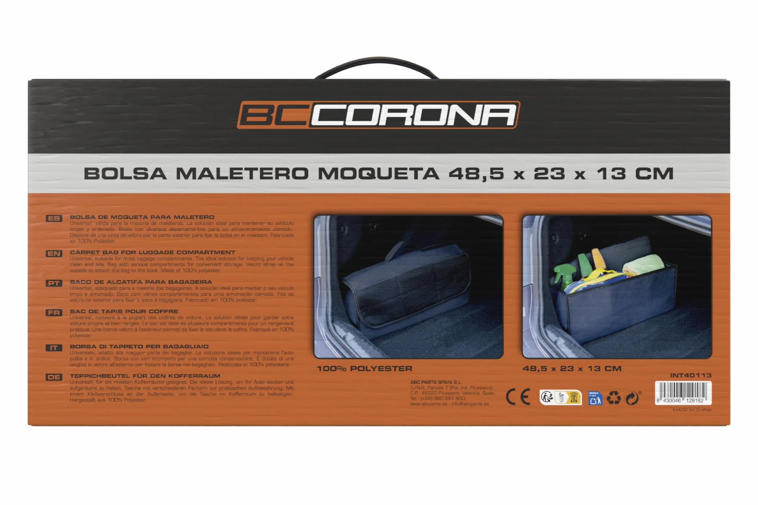 Bc Corona NT40113 Bolsa Maletero Moqueta Cuadrada