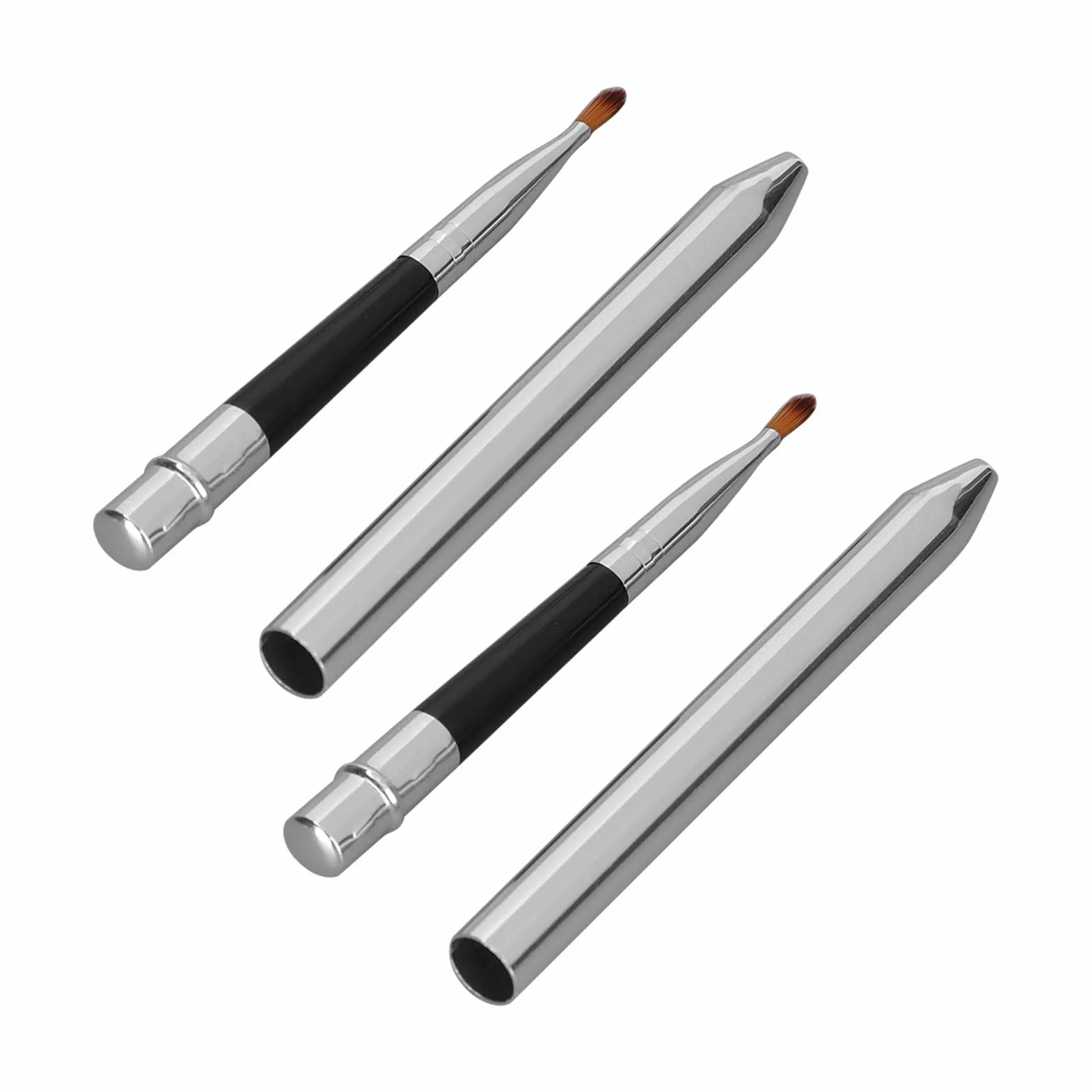 Pincel para Labios 2 Uds. Pinceles Corrector Retráctil Ergonómico Cepillo Labial Tubo Aluminio