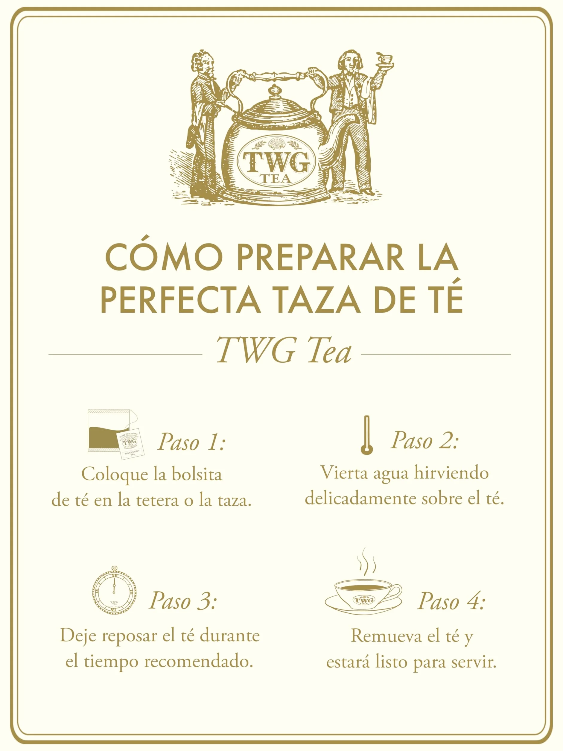 TWG Tea Silver Moon Tea Verde Gran Baya y Vainilla 15 Bolsitas Caja Regalo