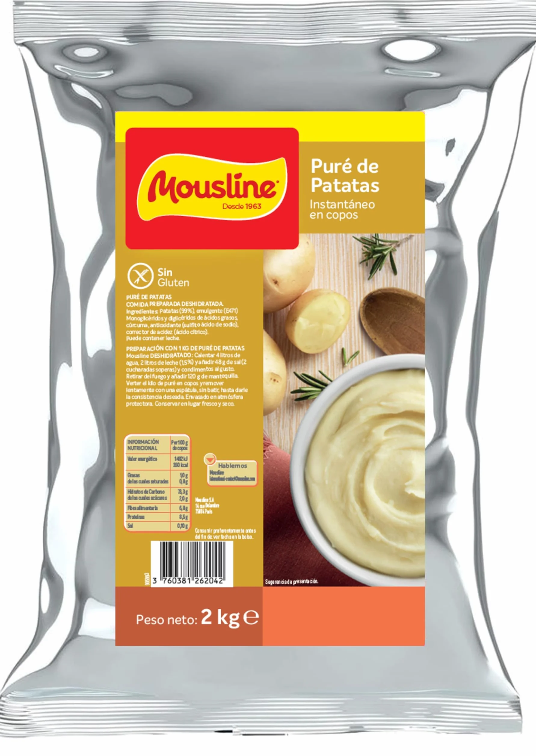 Puré de Patatas en Copos Instantáneo Mousline Pack 2 kg