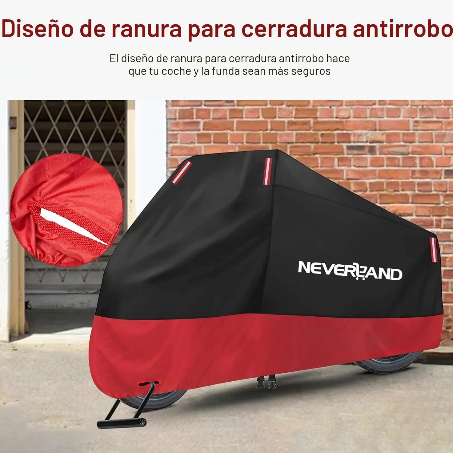 NEVERLAND Funda para Moto Curbe Moto 210D Oxford Funda de Moto Impermeable Cubierta Protectora con Banda Reflectante a Prueba de Sol Lluvia Polvo Viento Nieve 220 * 95 * 110 CM