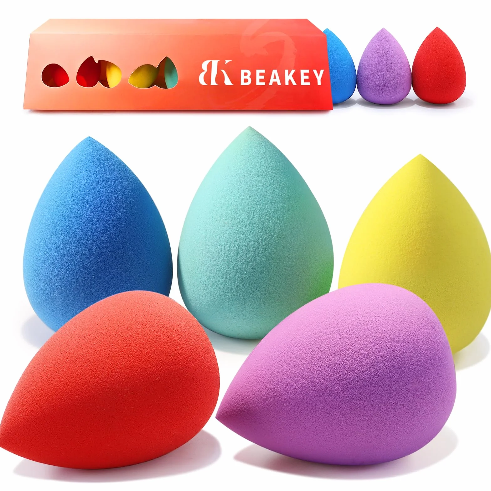 BEAKEY Esponja Maquillaje 5 Unidades Beauty Blender para Base