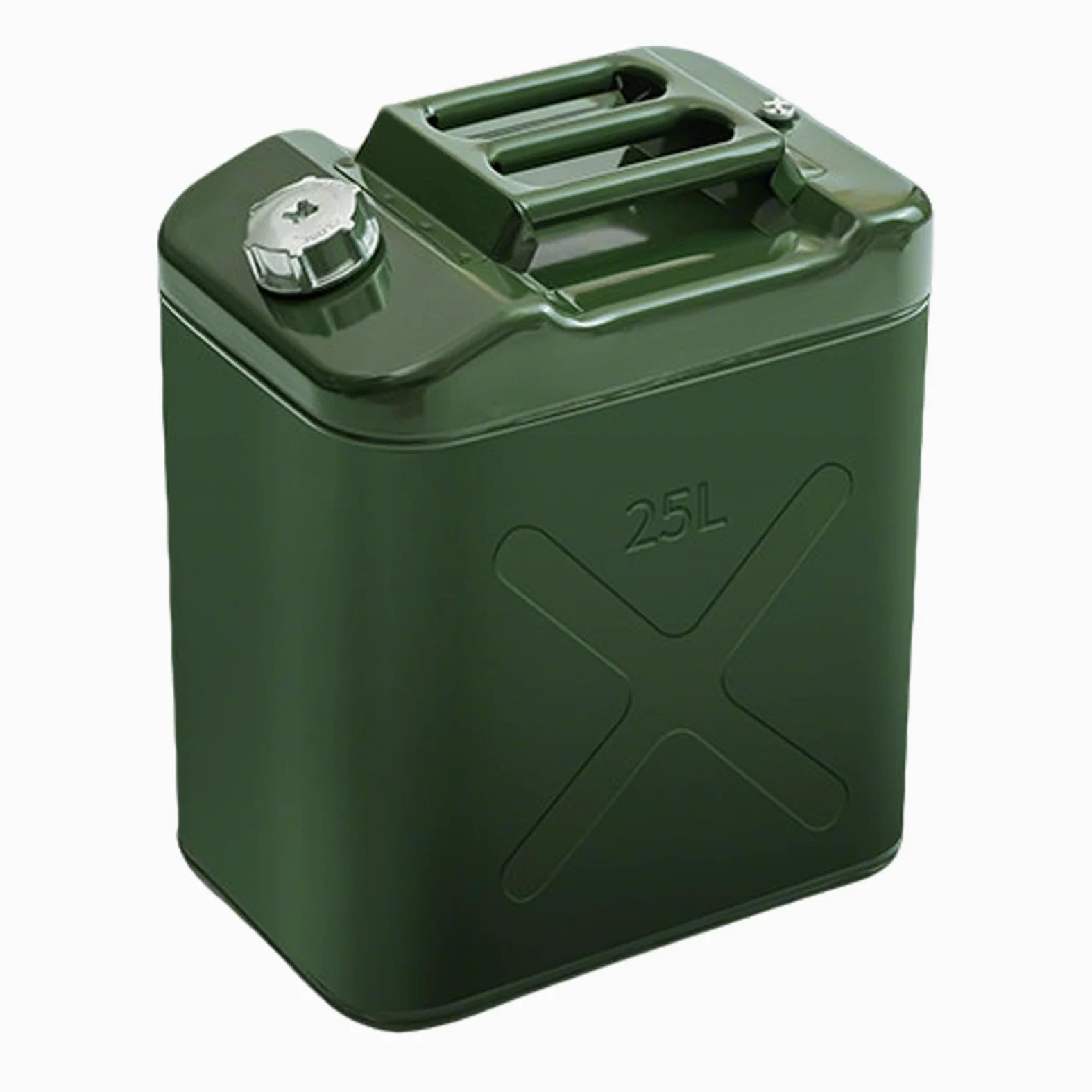 Bidones Metálicos para Gasolina, Garrafa Gasolina, con Boquilla Flexible y Válvula de Purga, Asa Cómoda, Ideales para Viajes en Coche y Excursiones por Carretera(25L)