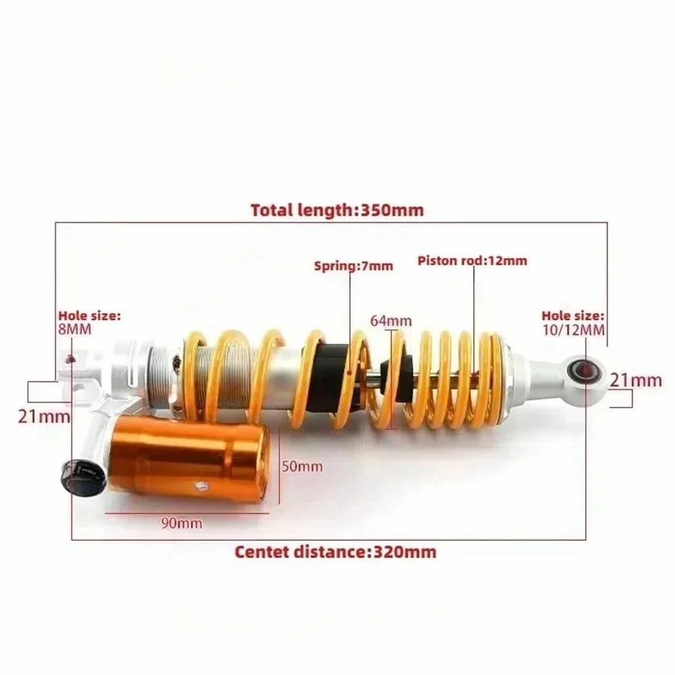 Moto Amortiguador 2 amortiguadores Traseros oleoneumáticos Ajustables invertidos para Motocicleta ATV de 320 mm 340 mm y 360 mm.