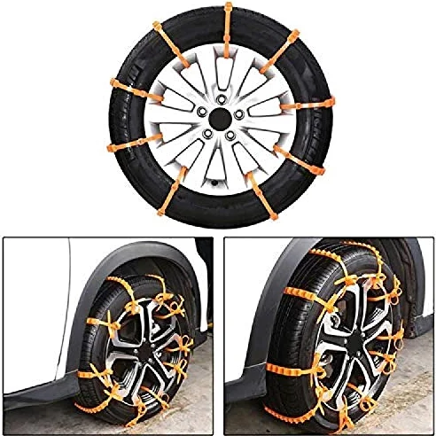 Cadenas de Nieve para Coche, Cadenas de Nieve para Coche, 10 Piezas, Cadenas de Nieve para neumáticos Anchos y Gruesos, Juego de Cadenas de Emergencia para neumáticos, Accesorios, Cadenas de