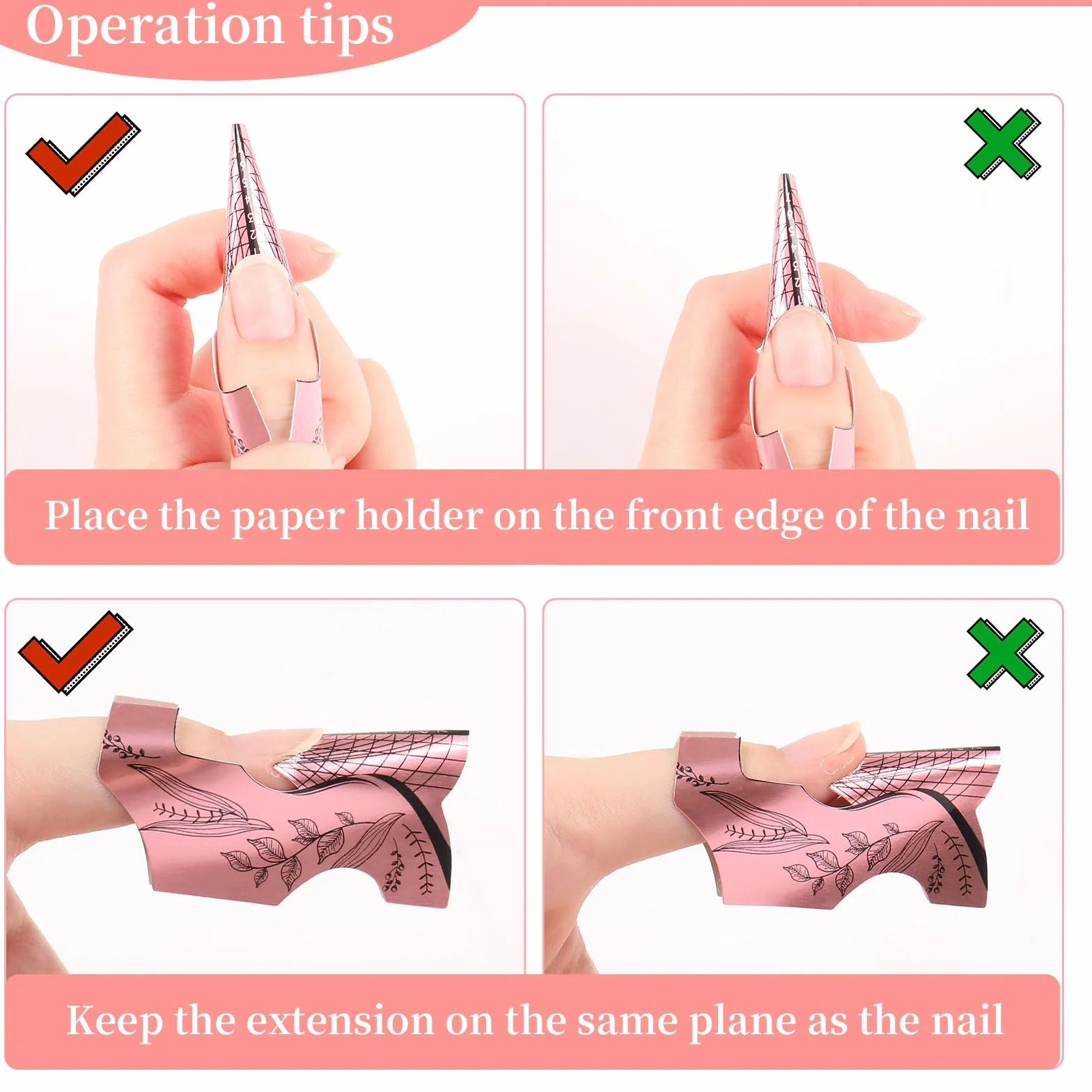 Bandeja de papel de manicura 100 hojas para extensión de uñas