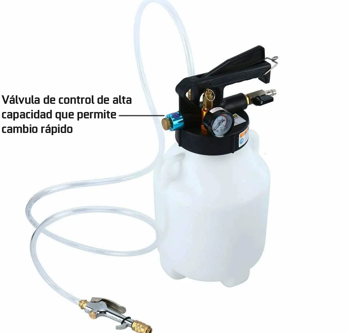 JOMAFA - Bomba neumatica para cambio de aceite sistemas de transmision con 13 adaptadores, 6 litros