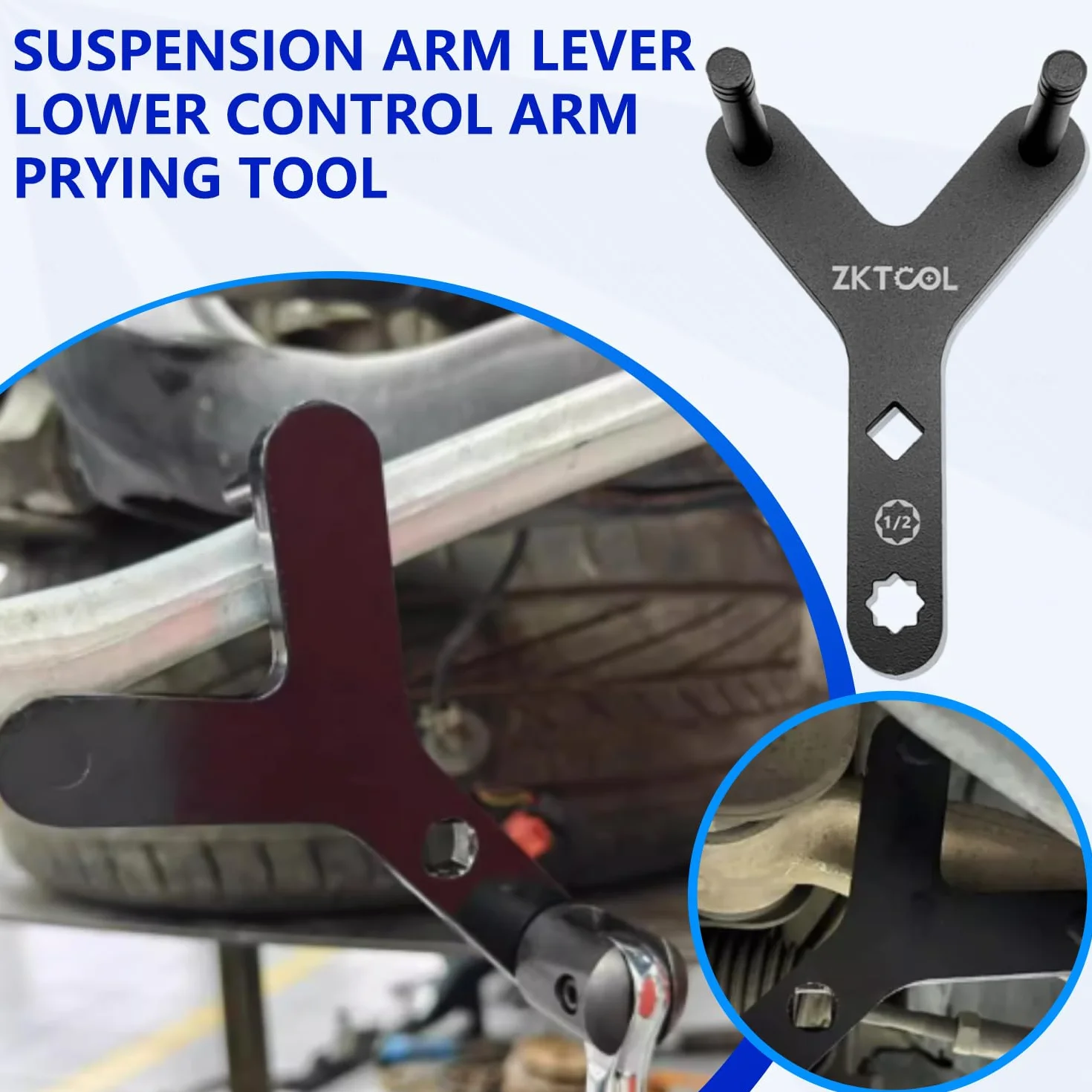 ZKTOOL Herramienta de Palanca de Brazo de Control Inferior de Suspensión, Herramienta de Extracción de Gancho de Barra de Suspensión, Herramienta de Buje de Suspensión
