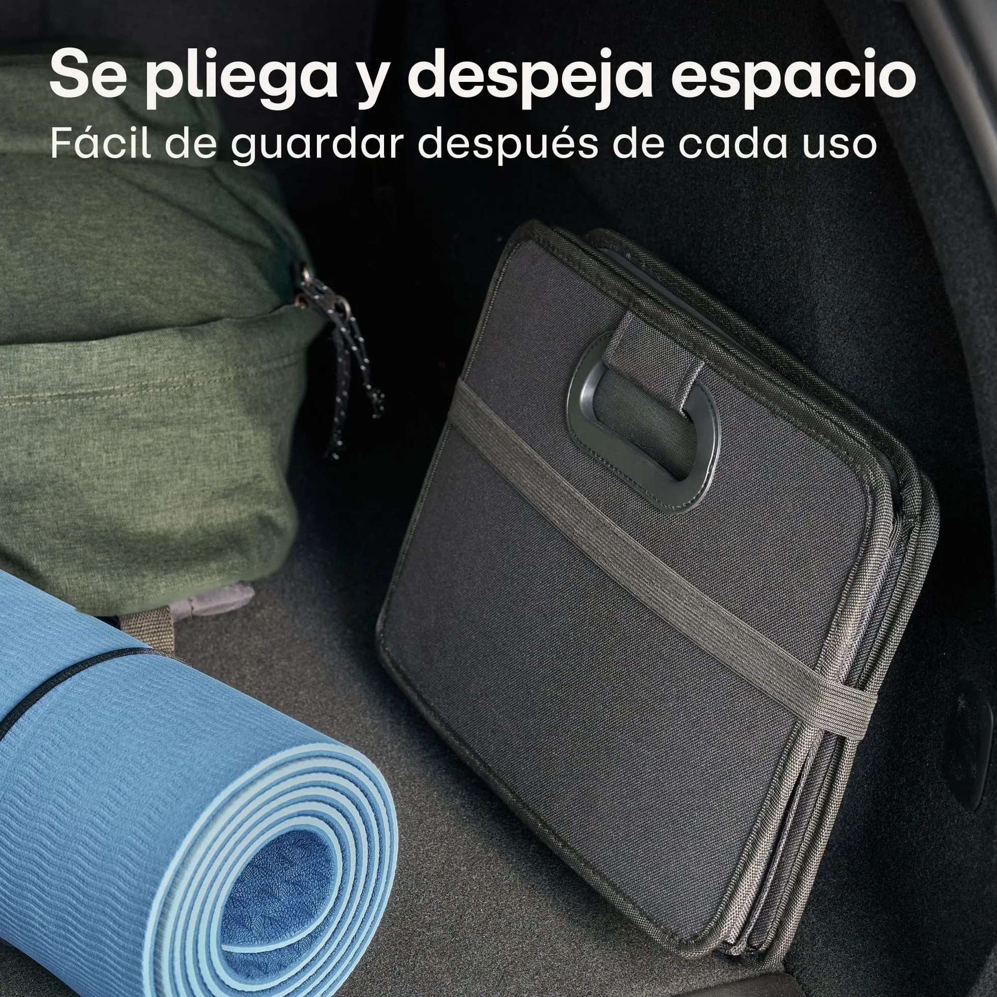 Praknu Organizador de Maletero Plegable XL – 3 Compartimentos Flexibles con 5 Bolsillos – Base Antideslizante – Tamaño Ideal para Organización del Coche – Robusto y Resistente al Agua de Tela Oxford