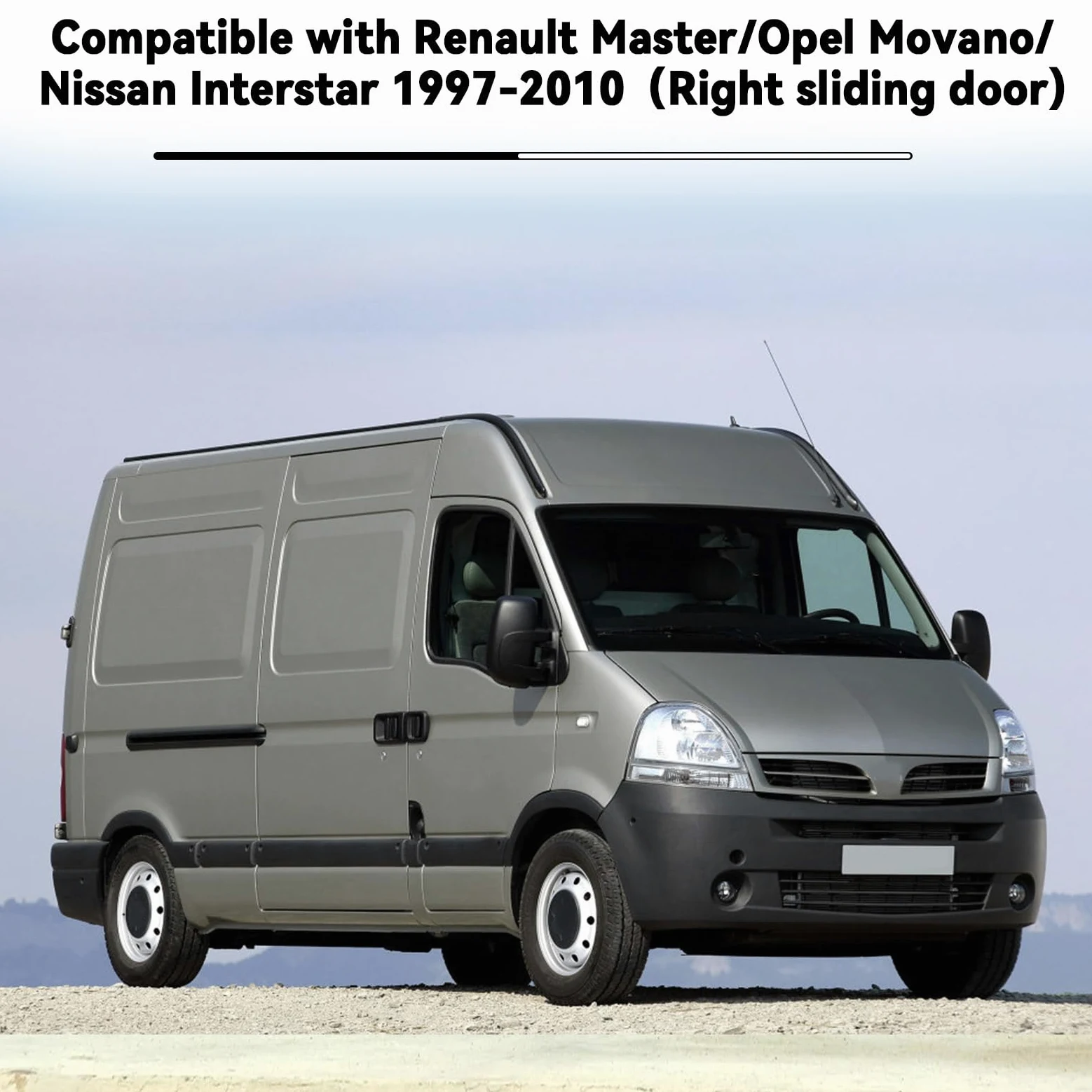 Rodillos de Puerta Lateral Derecha repuesto para Renault Master/Nissan Interstar 1997-2010, Juego de Ruedas Puerta Lateral compatible con Opel Movano 1997-2010-Guía de Rodillos para Puerta Cor