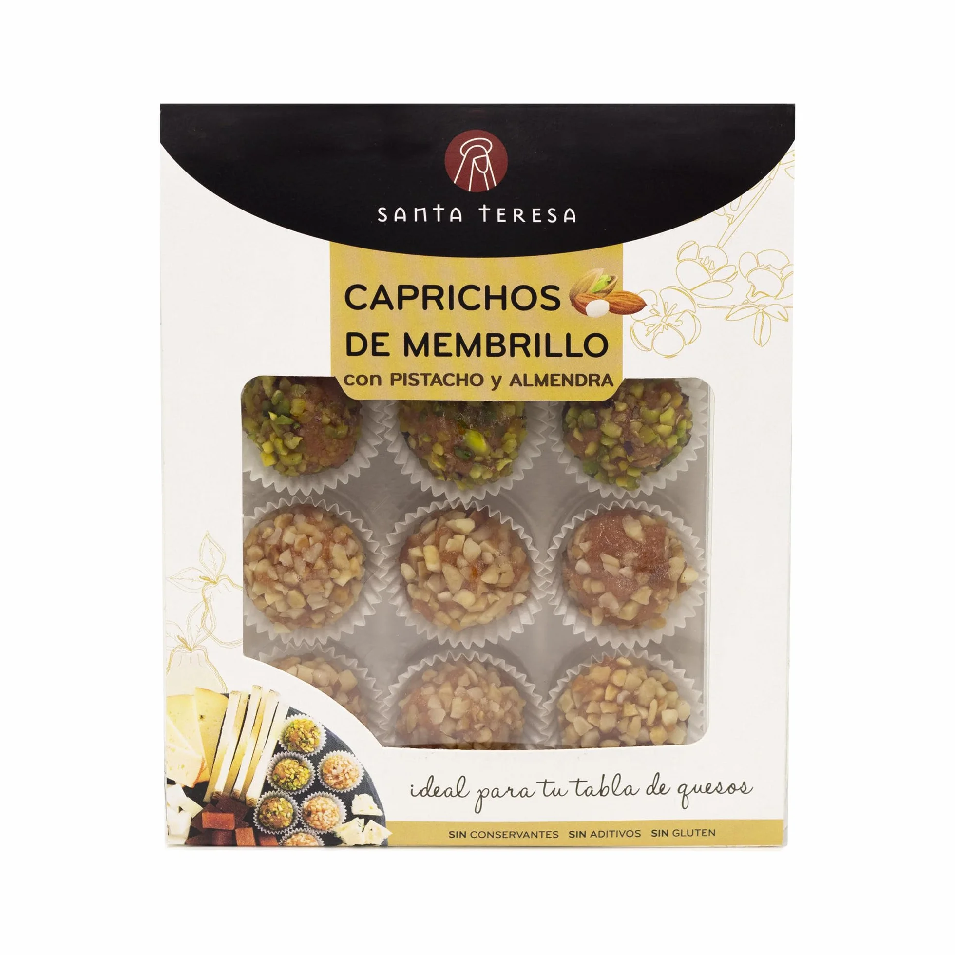 Santa Teresa Caprichos de Membrillo Bocaditos Membrillo con Pistacho y Almendra Tostada 120g