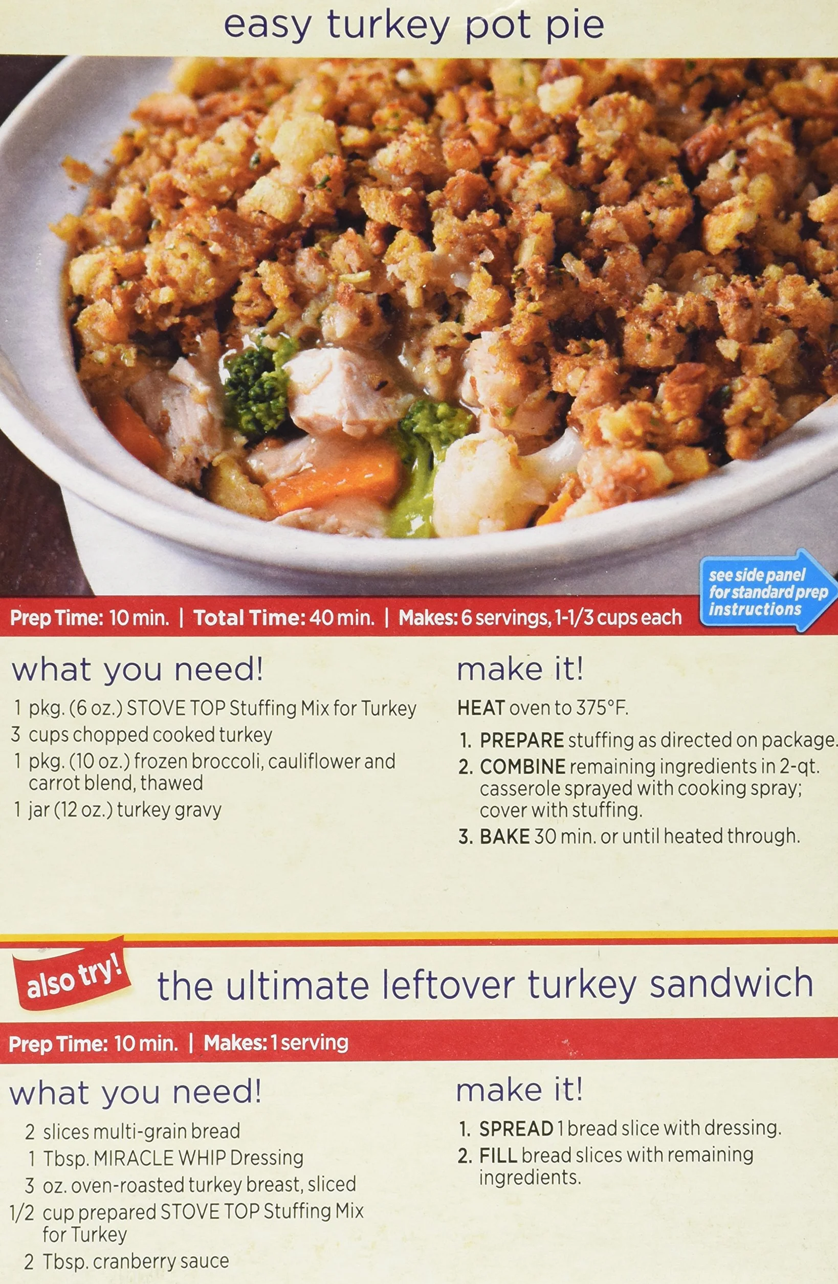 Kraft Stove Top Turkey Stuffing Mix 6 oz Box Pack of 3
