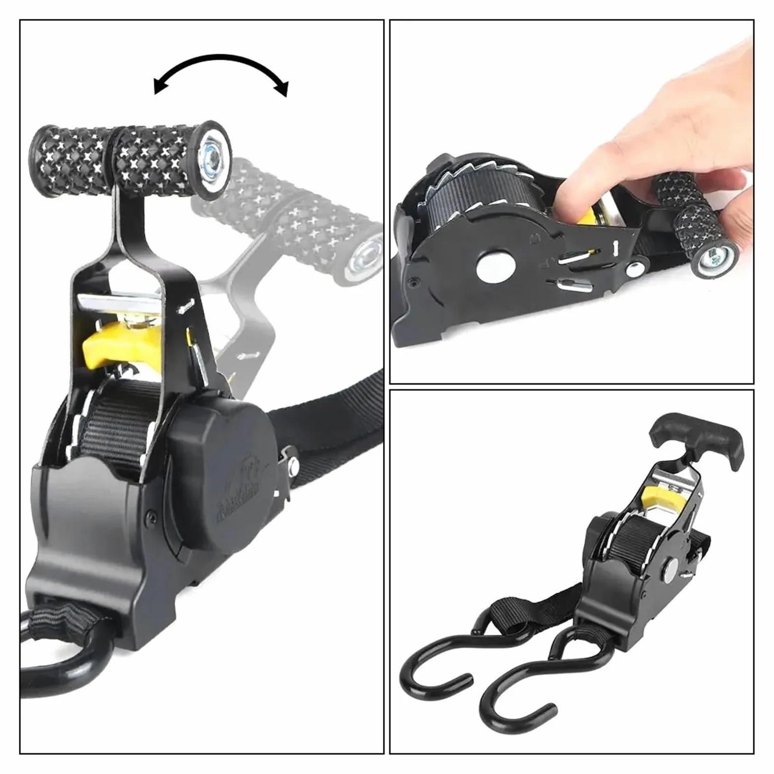 Juego de correas de amarre, Correa de trinquete automática antideslizante con ganchos resistentes y automáticos, correa for equipaje, resistente y duradera, cinturón retráctil for motocicletas. para c