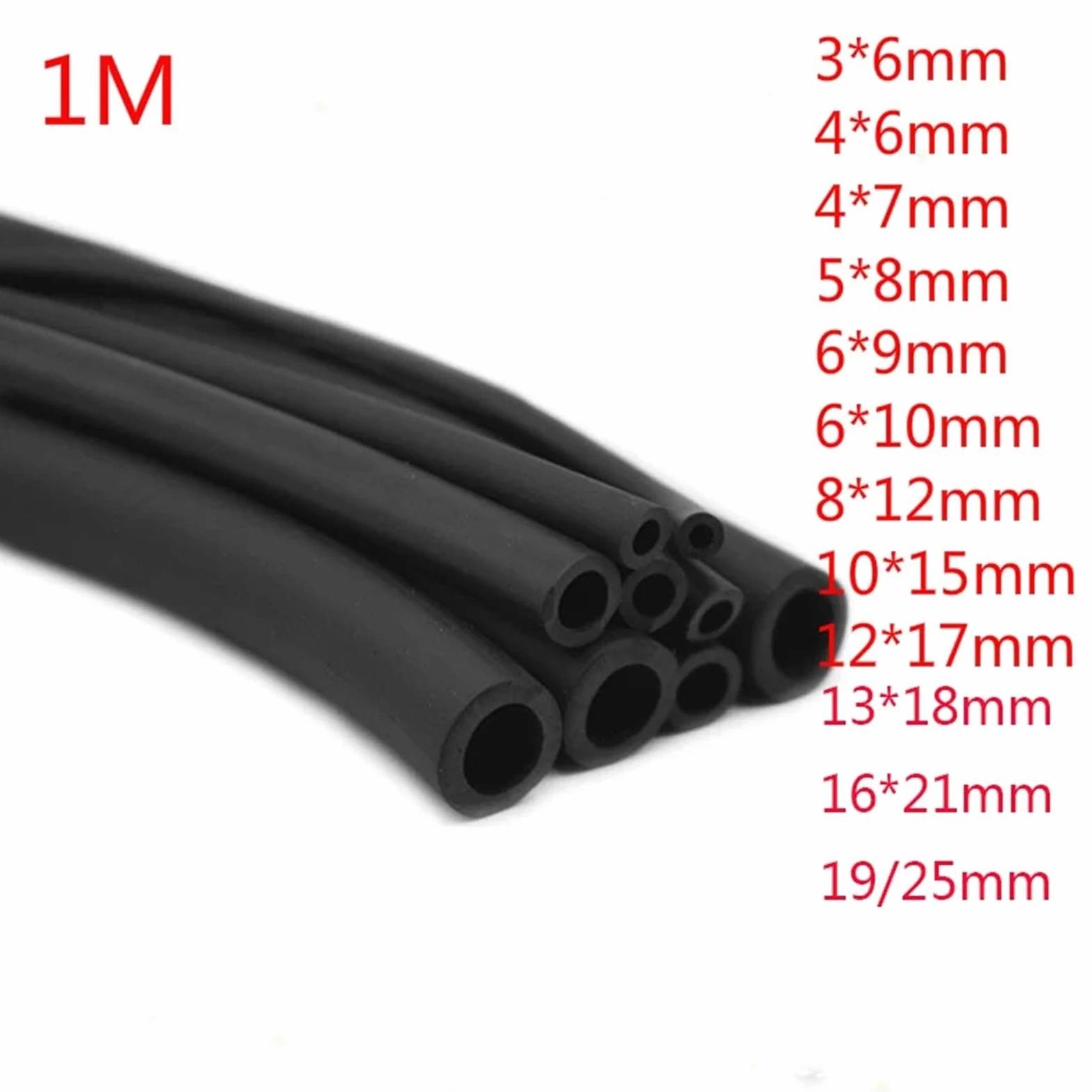 Tubo Gasolina Moto Manguera de combustible de caucho de nitrilo negro de 1 m, manguera de línea de aceite diésel de gasolina, tubo blando de 0,3 cm a 1,2 cm, resistente al aceite, al desgaste, a los á