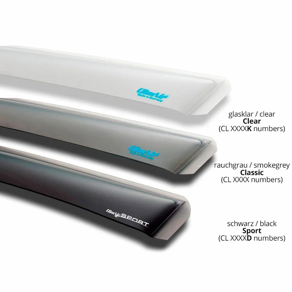 ClimAir Deflectores de Aire Negro Compatible con Volkswagen Transporter T7 Multivan 2021-