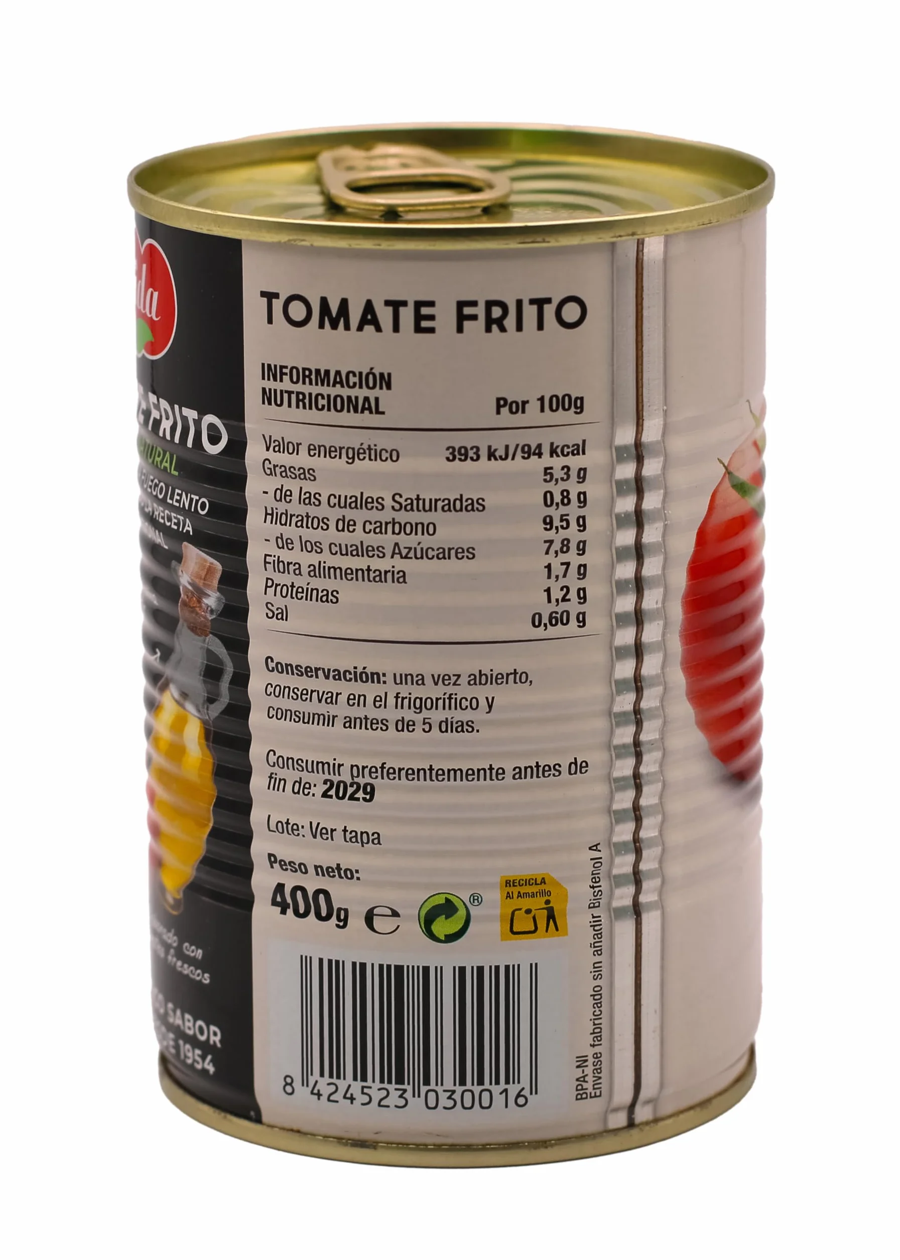 Hida Tomate Frito con Aceite de Oliva Virgen Extra 400g x 6 Latas