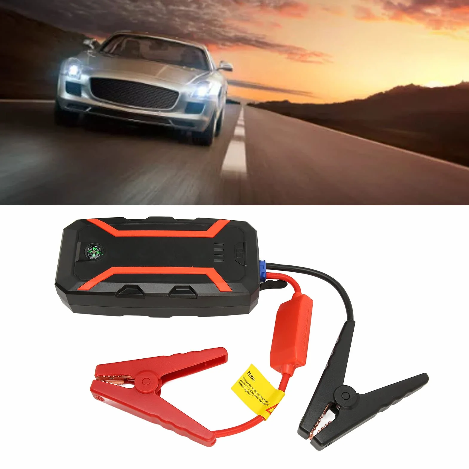 PUSOKEI Arrancador de Coche, 1500A Pico 12000mAh Arrancador de batería de Coche portátil para hasta 7.2L Motores de Gasolina o 5.5L,12V Auto Booster de batería con luz LED,IP66 Impermeable