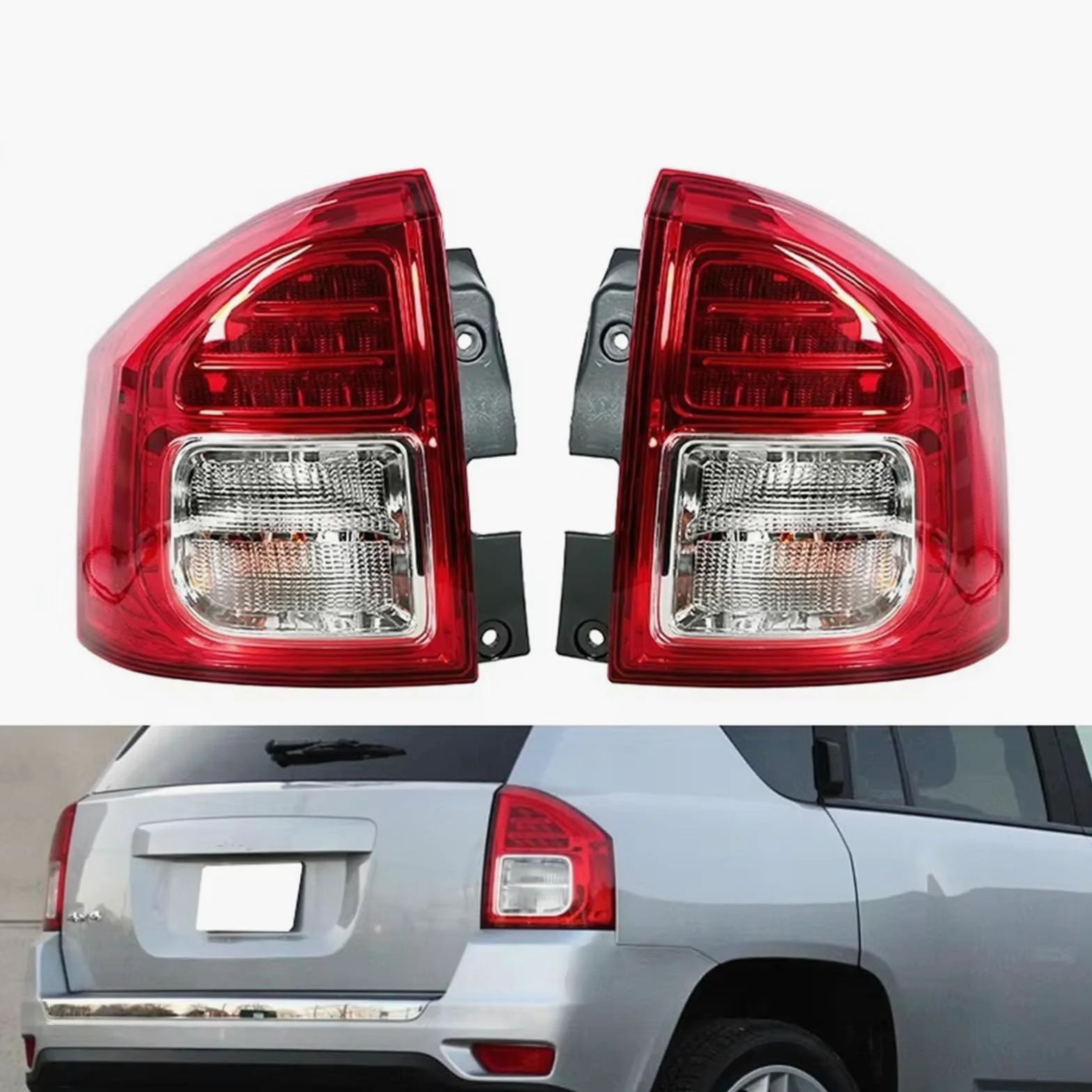 Pilotos Traseros Remolque Para Jeep Para Compass 2011 2012 2013 Luz Trasera LED Parada Parachoques Trasero Lámpara Freno Señal Giro Advertencia 5182543AC 5182542AC(bien)