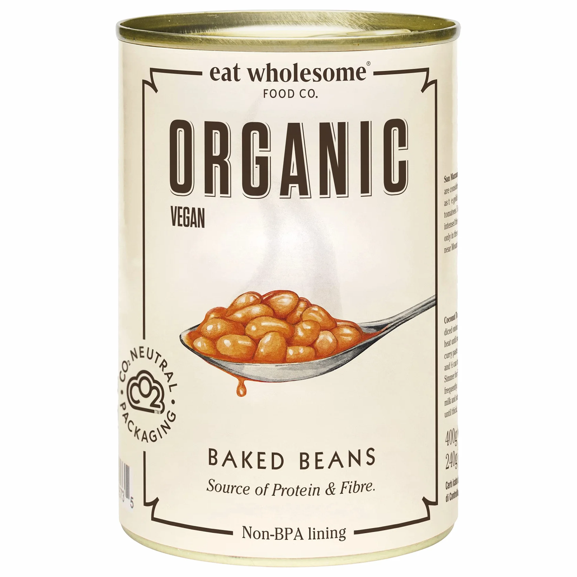 Eat Wholesome Frijoles Horneados Orgánicos 400g Paquete de 12 Salsa de Tomate Bajo en Grasa Vegano