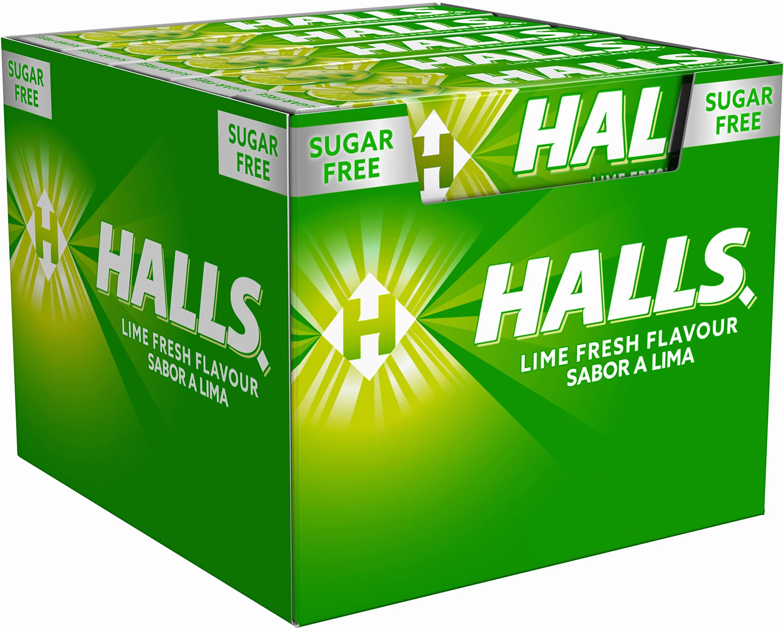 Caramelo Sin Azúcar Halls Lima Caja 20 Sticks 32g