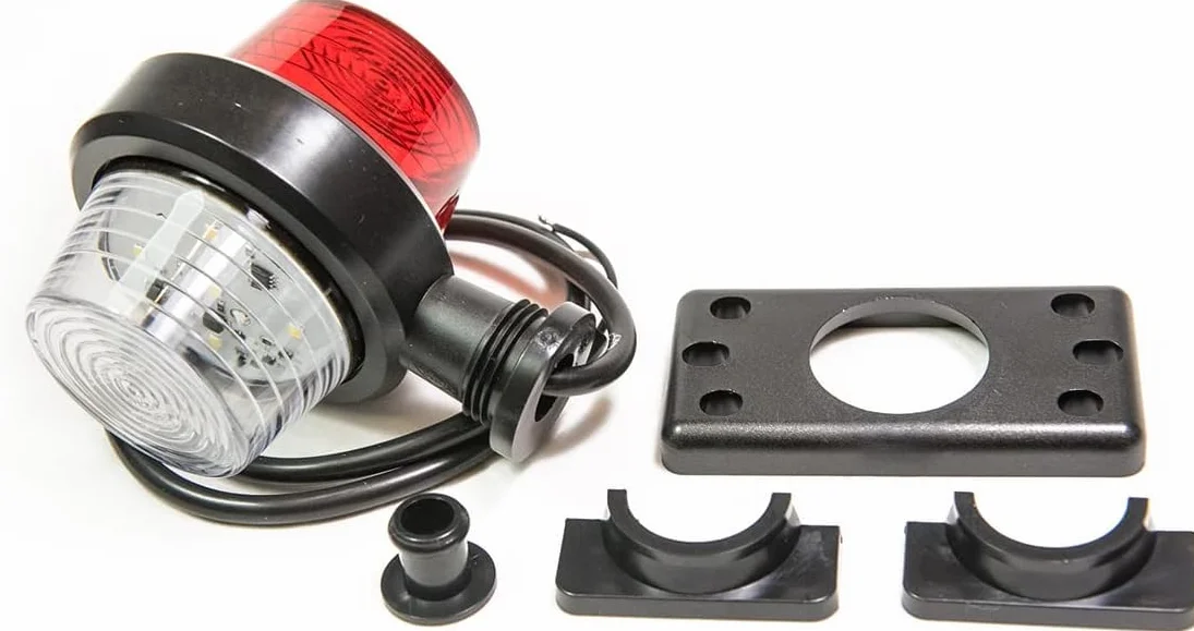 Old school Tuning Piloto intermitente suspendido 12V 24V Colores blanco y rojo para camión Remolque de coche, caravana etc. 1 pieza