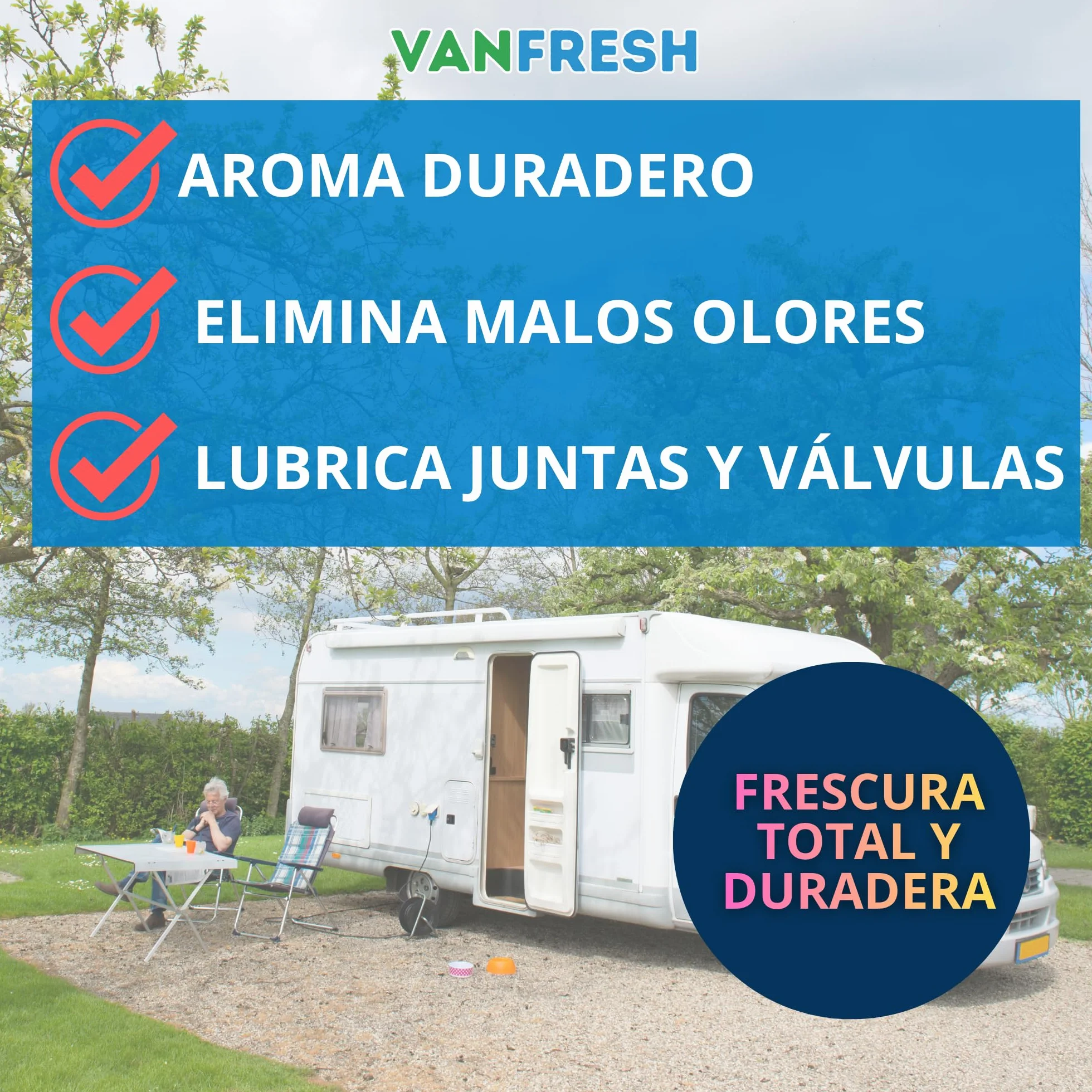 Vanfresh WC Rinse – Líquido para Cisterna de WC Químico 5L | Aroma Intenso y Frescor Duradero para Inodoros Portátiles, Autocaravanas y Camping