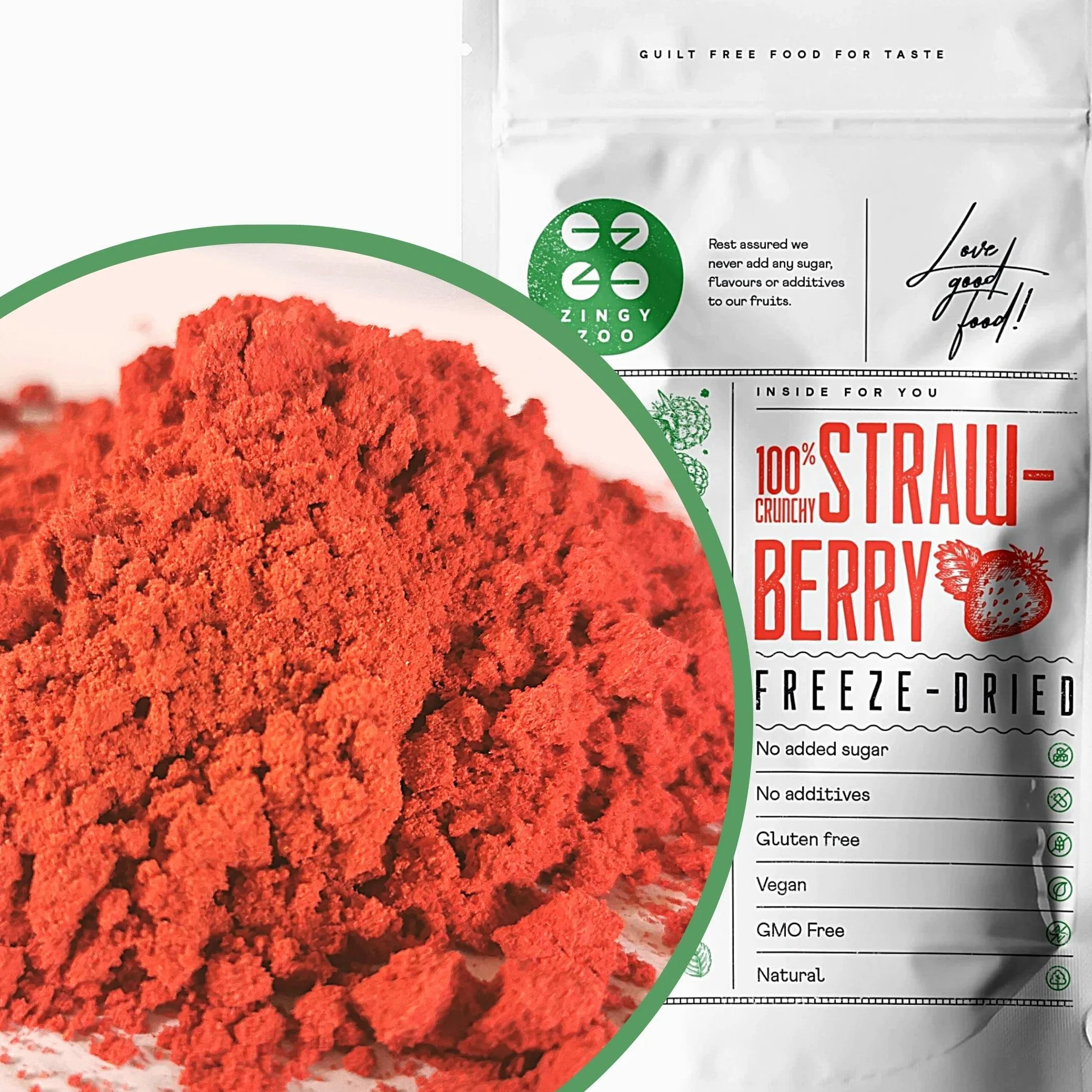 Polvo de Fresa Liofilizada Pura 12:1 Concentrado Freeze Dried Strawberry Fruit Powder 100% Hecho de Fresas Frescas