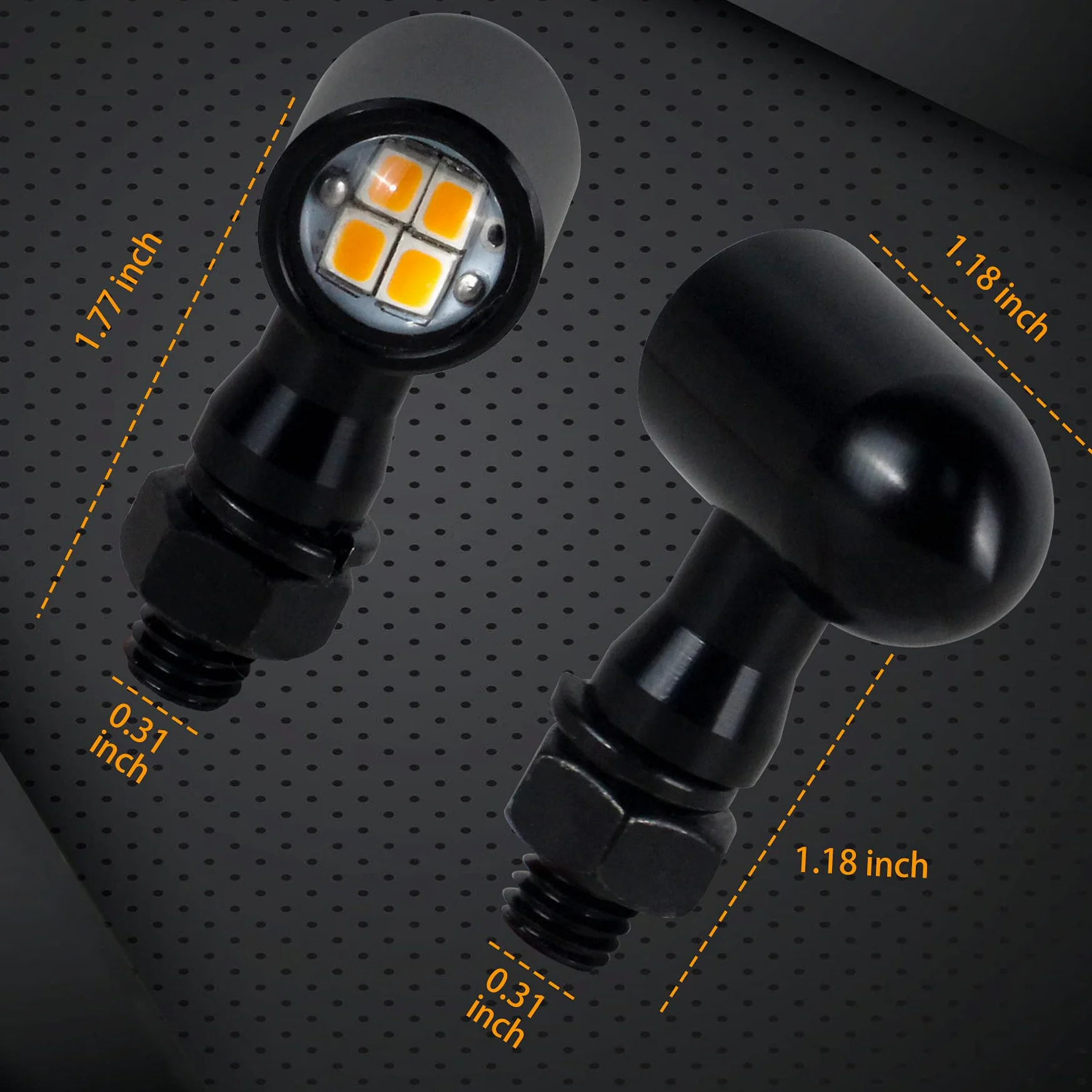 Luces LED intermitentes universales de tamaño mini, intermitentes delanteros de motocicleta, compatible con Harley Honda, Kawasaki, Suzuki, Triumph Yamaha