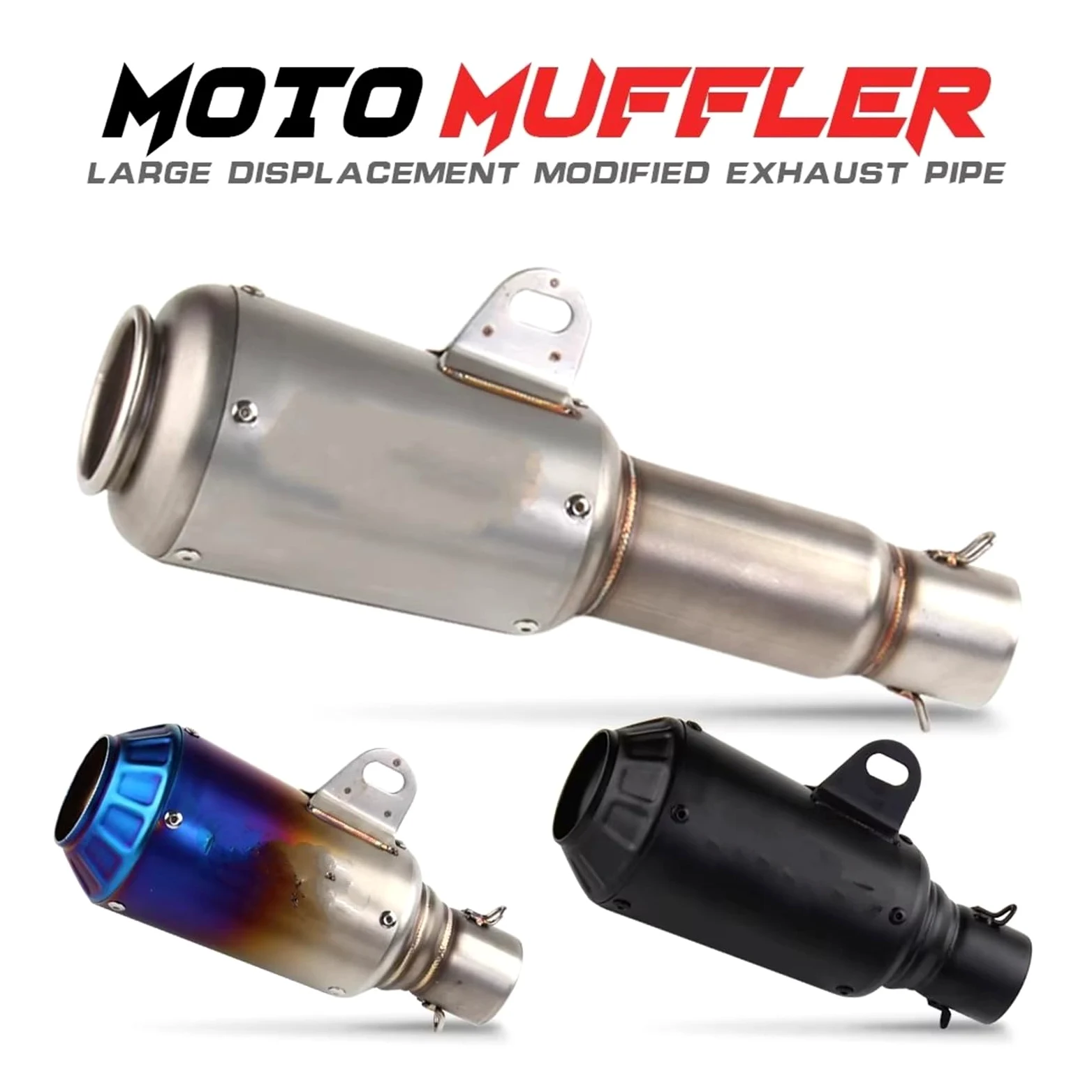 silencioso escape moto Para R6 Para R15 Para R3 Para Zx6r Para Zx10r | Para Z400 Para Z900 Para Z1000 Para Cbr1000 Para Rc390 Silenciador tubo escape motocicleta 51 mm Slip On(A)