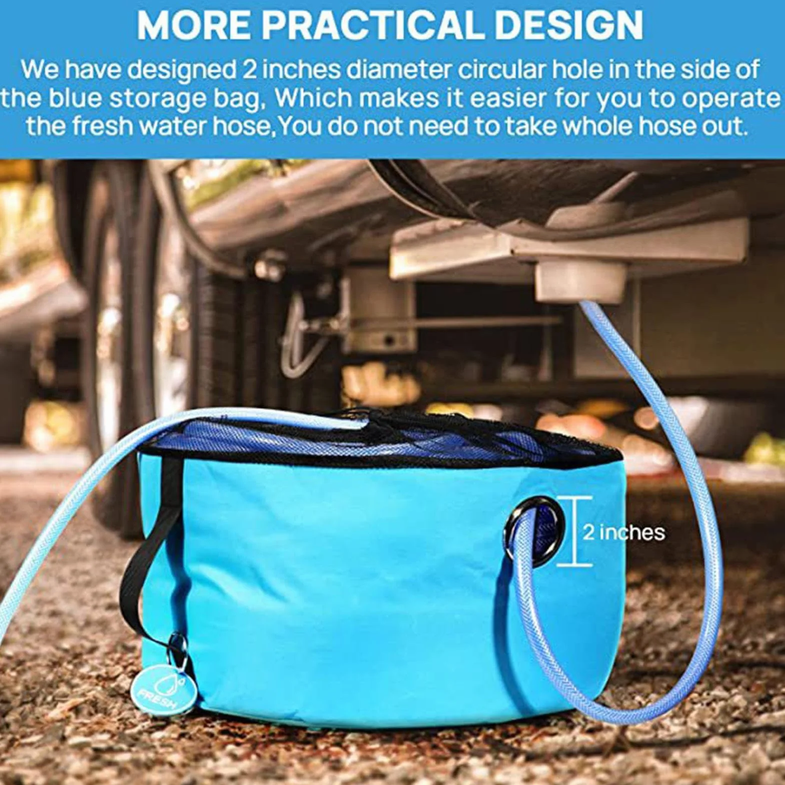Bolsa de almacenamiento para manguera de autocaravana, impermeable, accesorio para caravanas, bolsa de almacenamiento, organizador para mangueras de aguas residuales, mangueras de agua fresca/negra