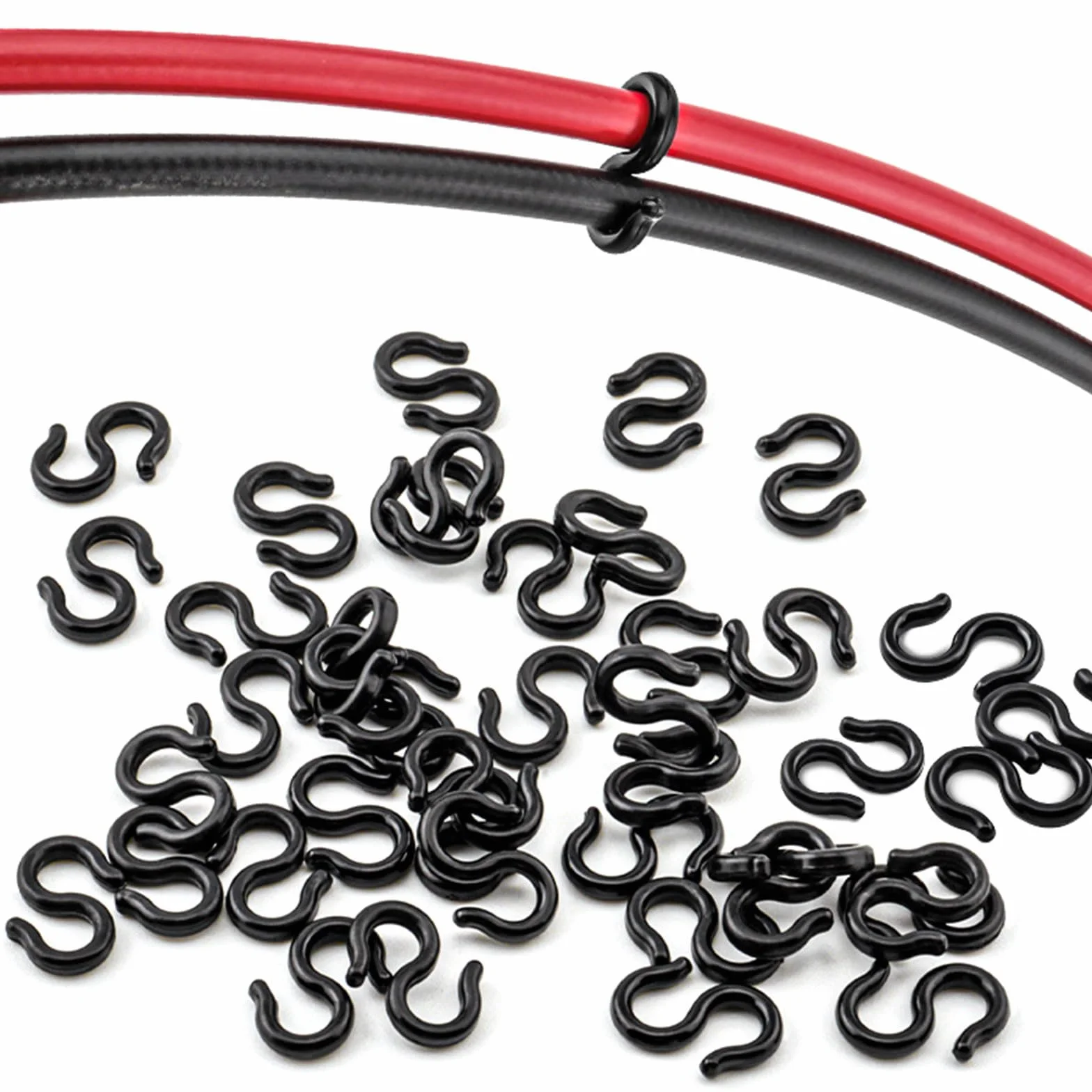 Clips de cable de bicicleta, clips de cable de freno, clips de gancho en S, clips de hebilla de guía para carcasa de engranaje de freno de bicicleta