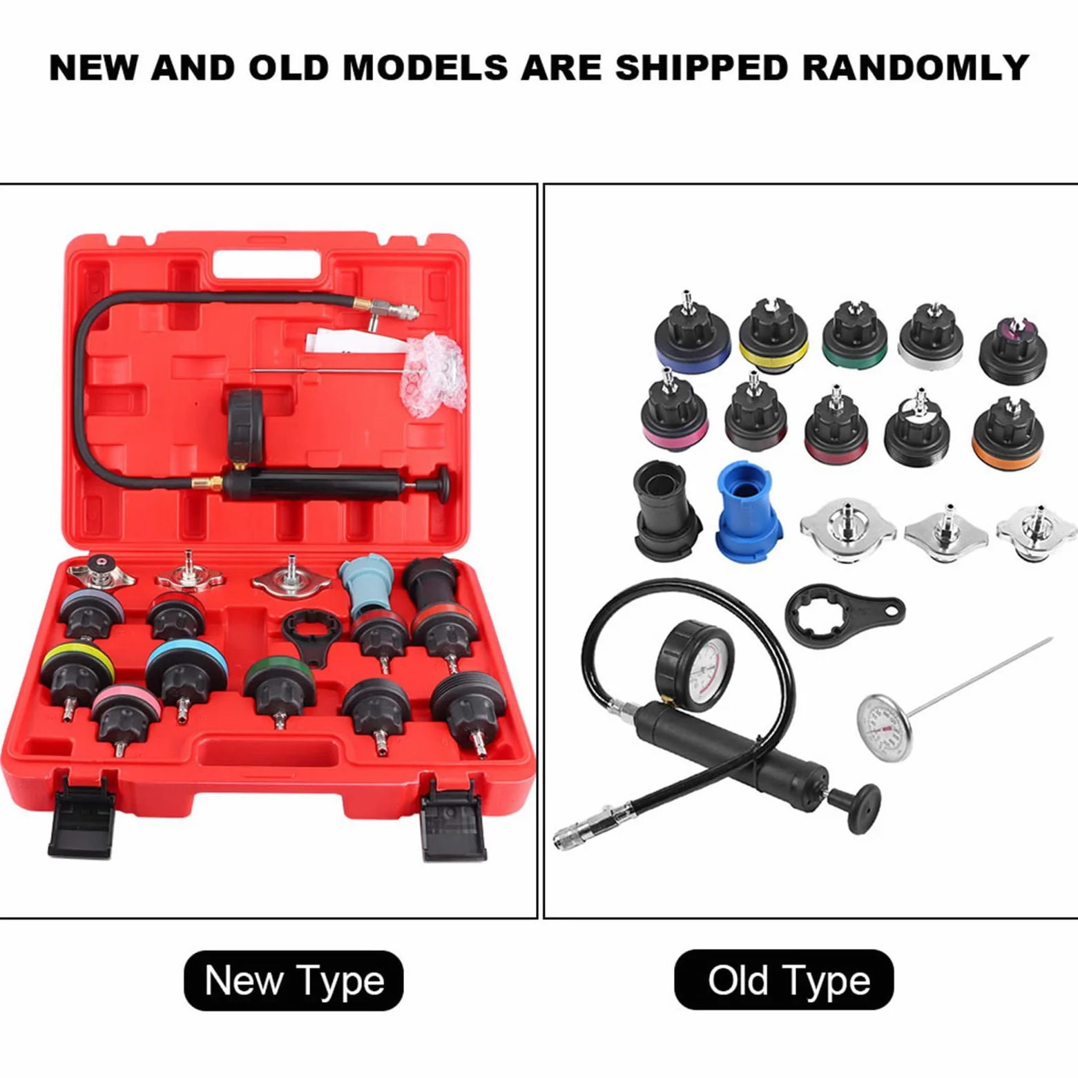 Kit de Herramientas para Comprobar Fugas de presión del radiador, Detector de Fugas de Agua del Sistema de refrigeración automotriz