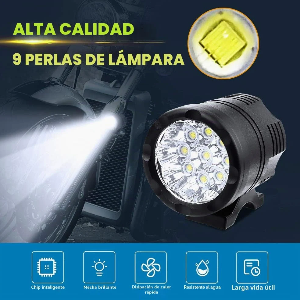 Biqing 2PCS Faros Auxiliares para Moto Focos Delanteros Con Interruptor Impermeable,12V 24V Motocicleta Luces Antiniebla Delanteras Adicionales para Motocicletas Bicicletas Coches Camiones