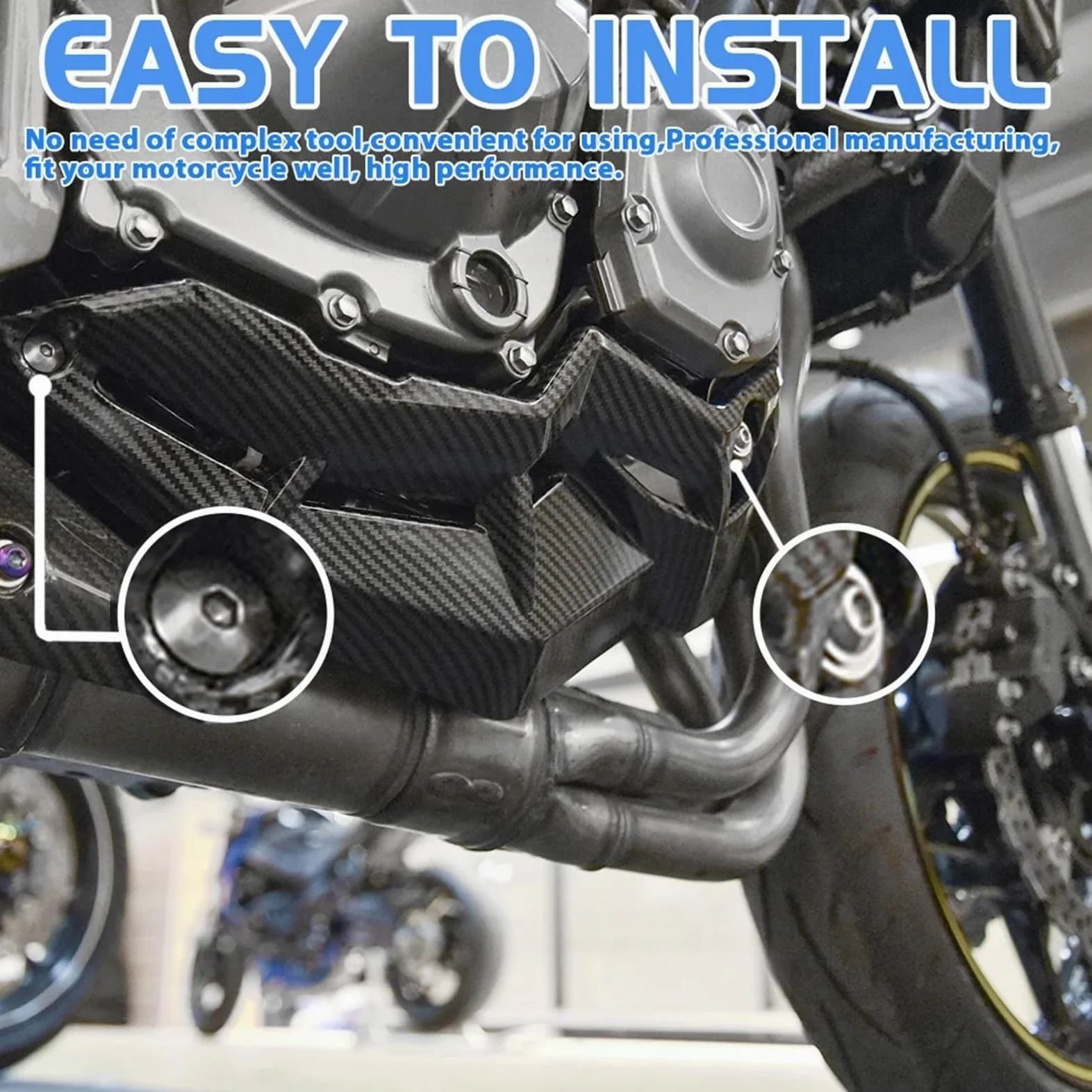 Deflector Aire Alas para Moto Protector de la Cubierta Inferior del cárter del Motor para Kawasaki Z900 2017 2018 2019.