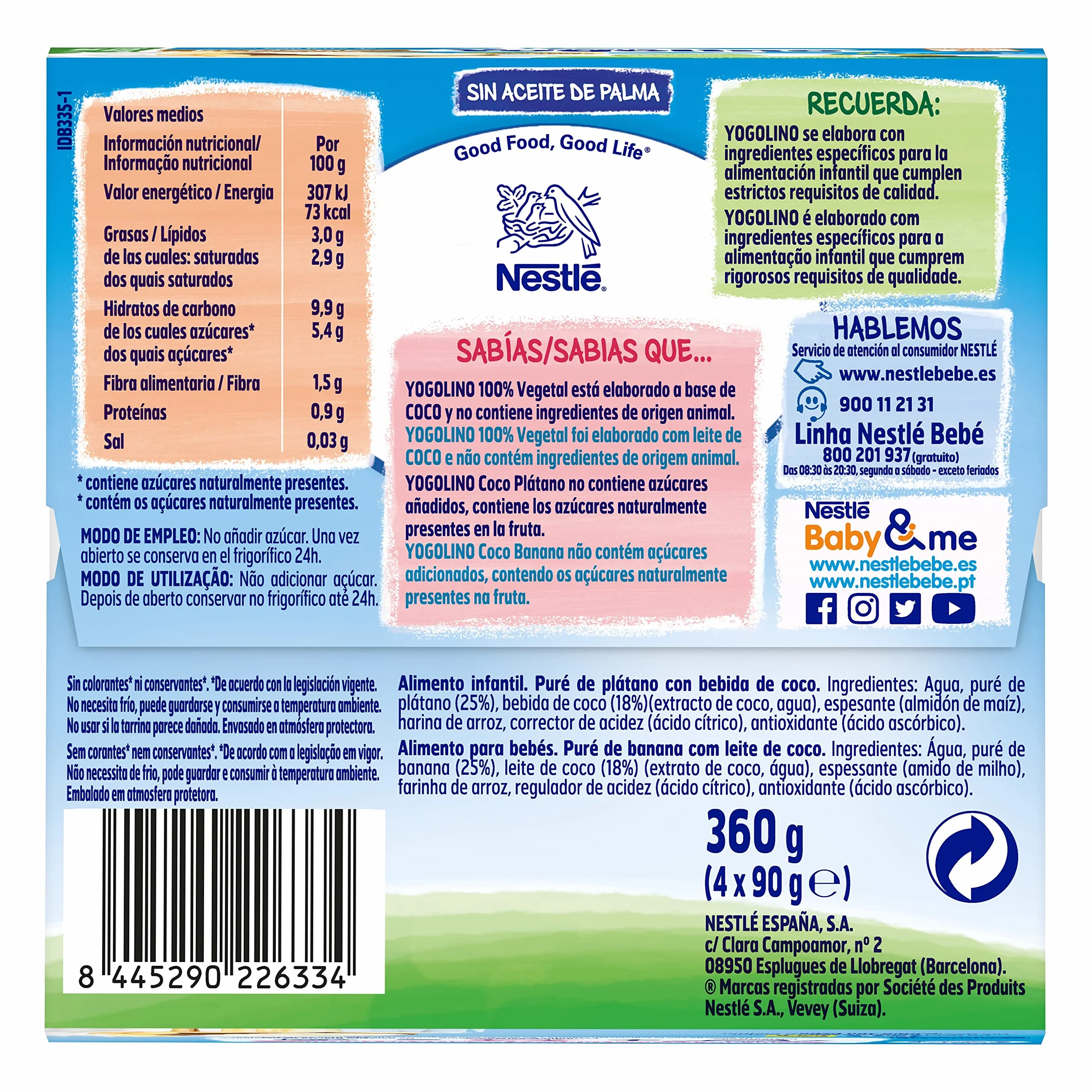 NESTLE YOGOLINO Coco Plátano 4x90g od 6 miesięcy