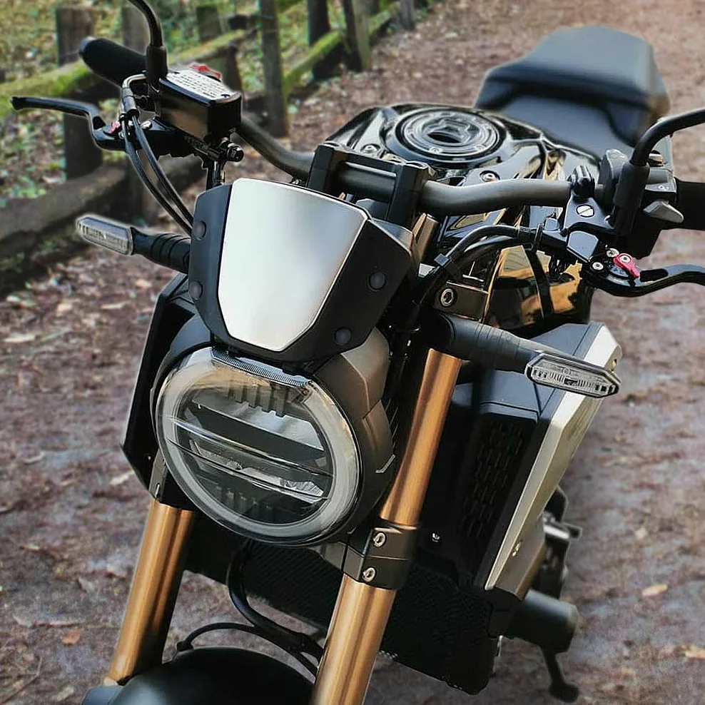 Carenado del alerón del Deflector del Viento del Flujo de Aire del Parabrisas de la Motocicleta para H-Onda CB125R CB 125 R CB-125-R CB250R CB300R CB-250-R CB 250 R CB 300 R 2018-2020 (Negro)