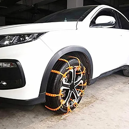Cadenas de Nieve para Coche, Cadenas de Nieve para Coche, 10 Piezas, Cadenas de Nieve para neumáticos Anchos y Gruesos, Juego de Cadenas de Emergencia para neumáticos, Accesorios, Cadenas de