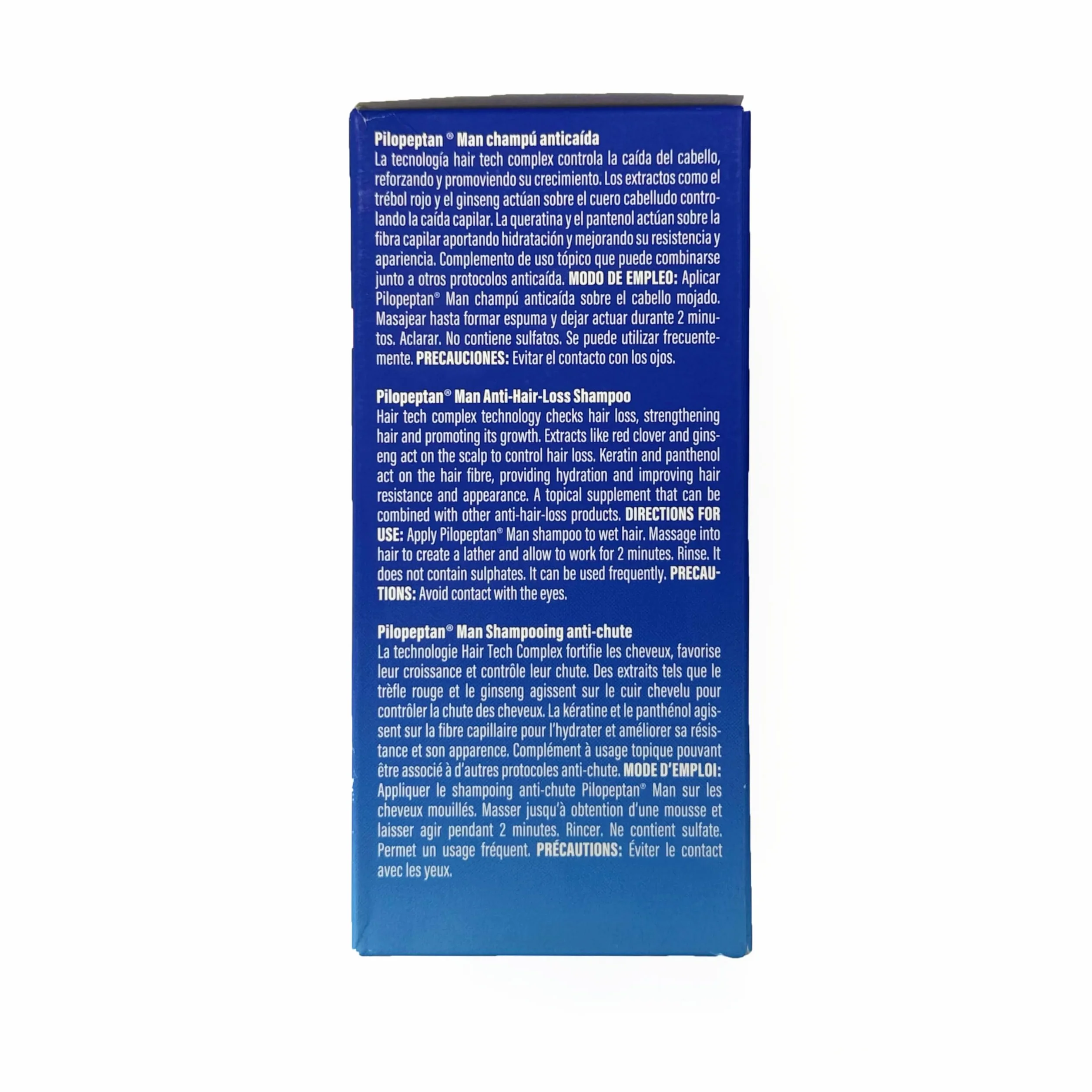 Pilopeptan Man Champú Anticaída Hombre 250ml Fortalece Reduce Caída Ginseng Trébol Rojo Queratina Pantenol Sin Sulfatos